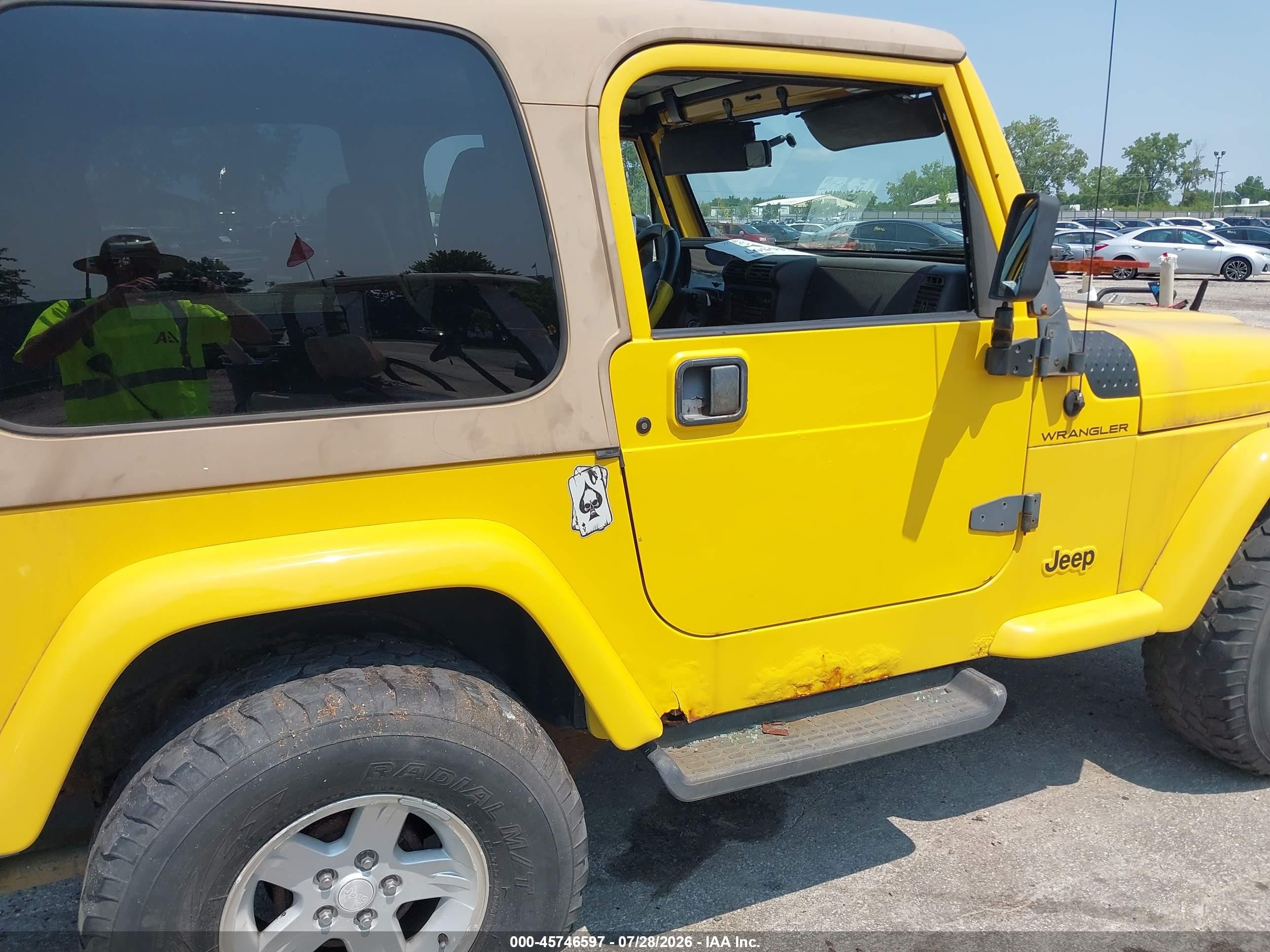 2000 Jeep Wrangler Sport Yellow vin: 1J4FA49S6YP726445