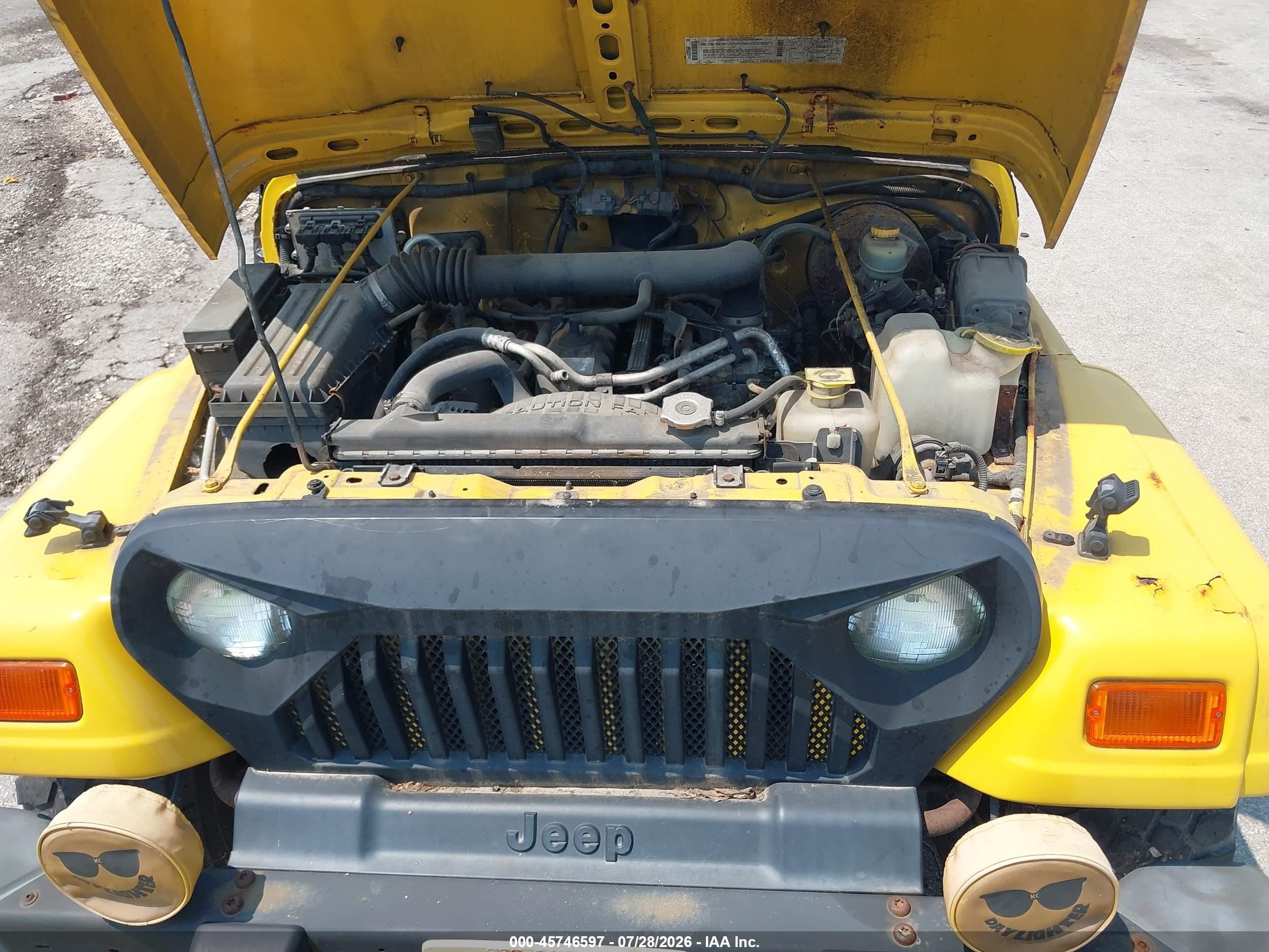 2000 Jeep Wrangler Sport Yellow vin: 1J4FA49S6YP726445