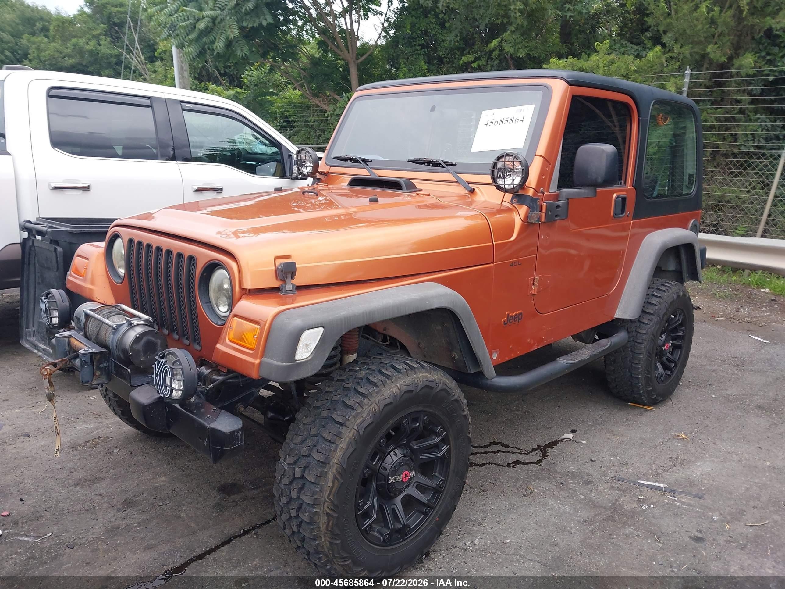2001 Jeep Wrangler Sport Orange vin: 1J4FA49S71P362672