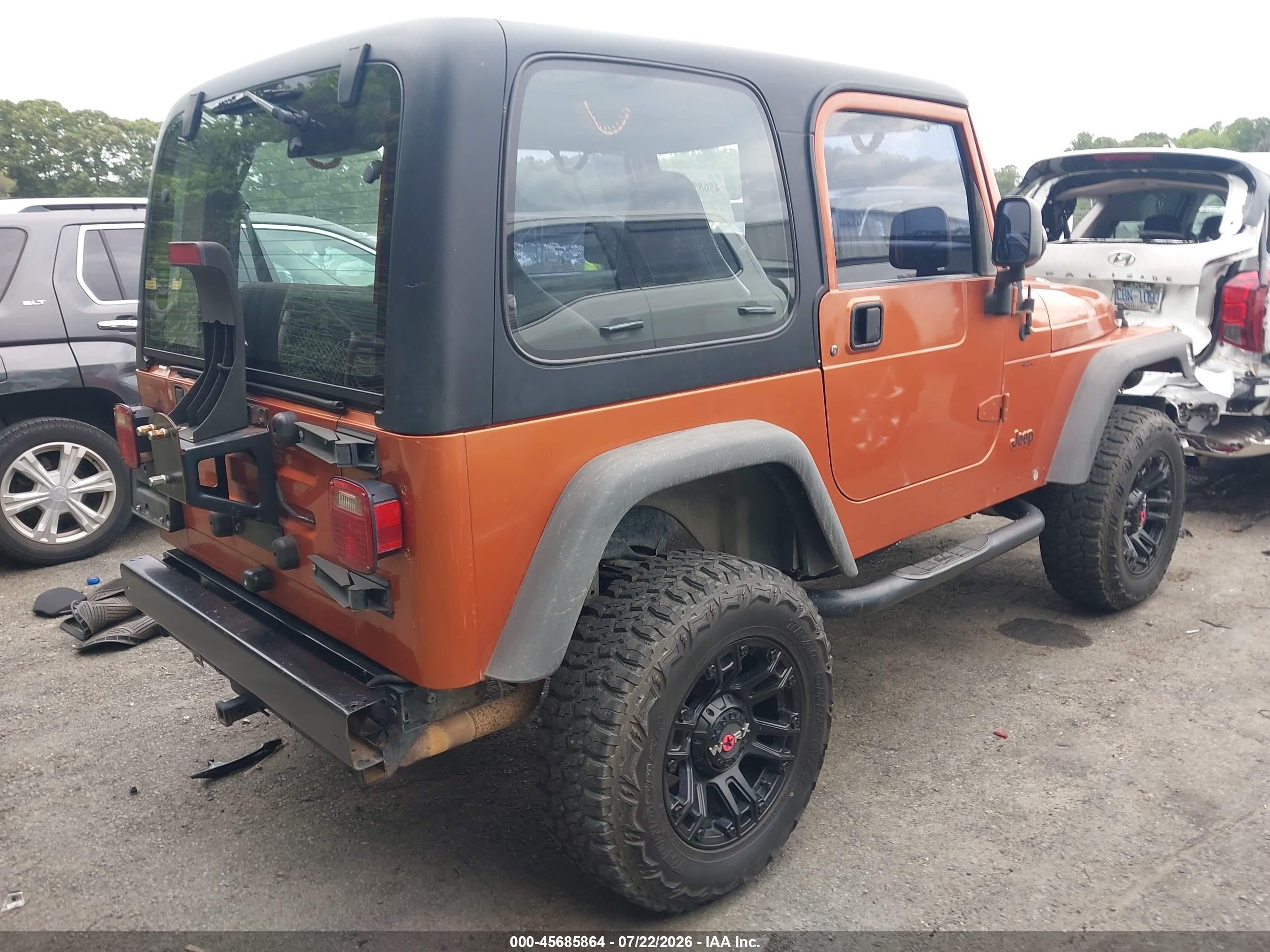 2001 Jeep Wrangler Sport Orange vin: 1J4FA49S71P362672