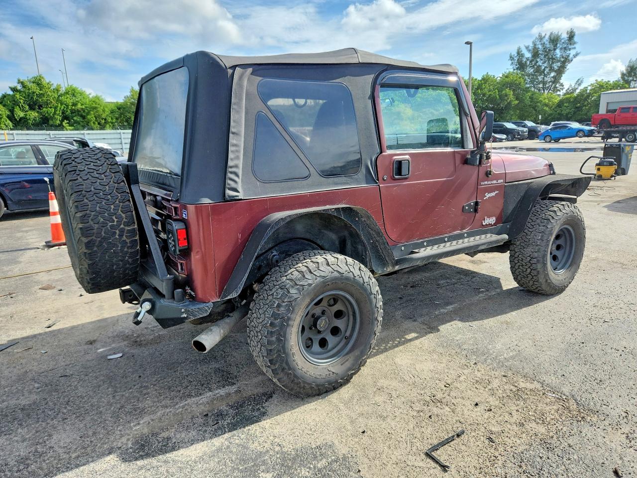 2002 Jeep Wrangler / Tj Sport Burgundy vin: 1J4FA49S72P710102