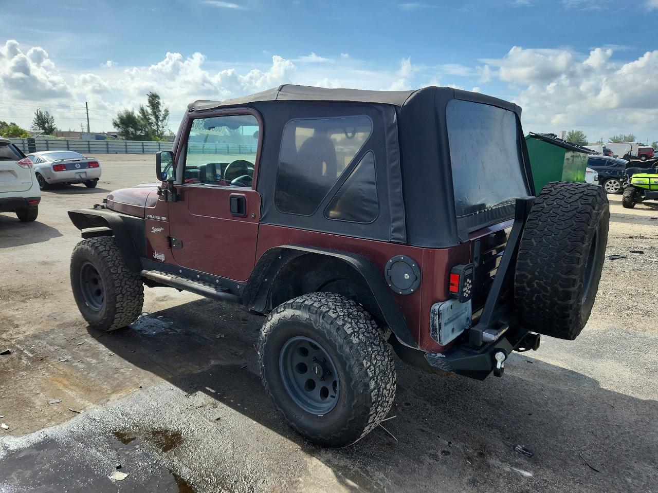 2002 Jeep Wrangler / Tj Sport Burgundy vin: 1J4FA49S72P710102