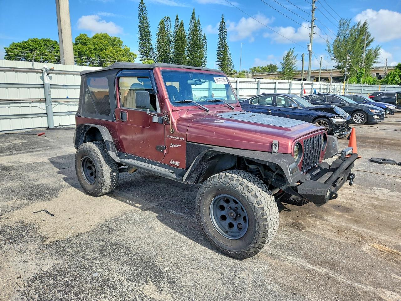 2002 Jeep Wrangler / Tj Sport Burgundy vin: 1J4FA49S72P710102