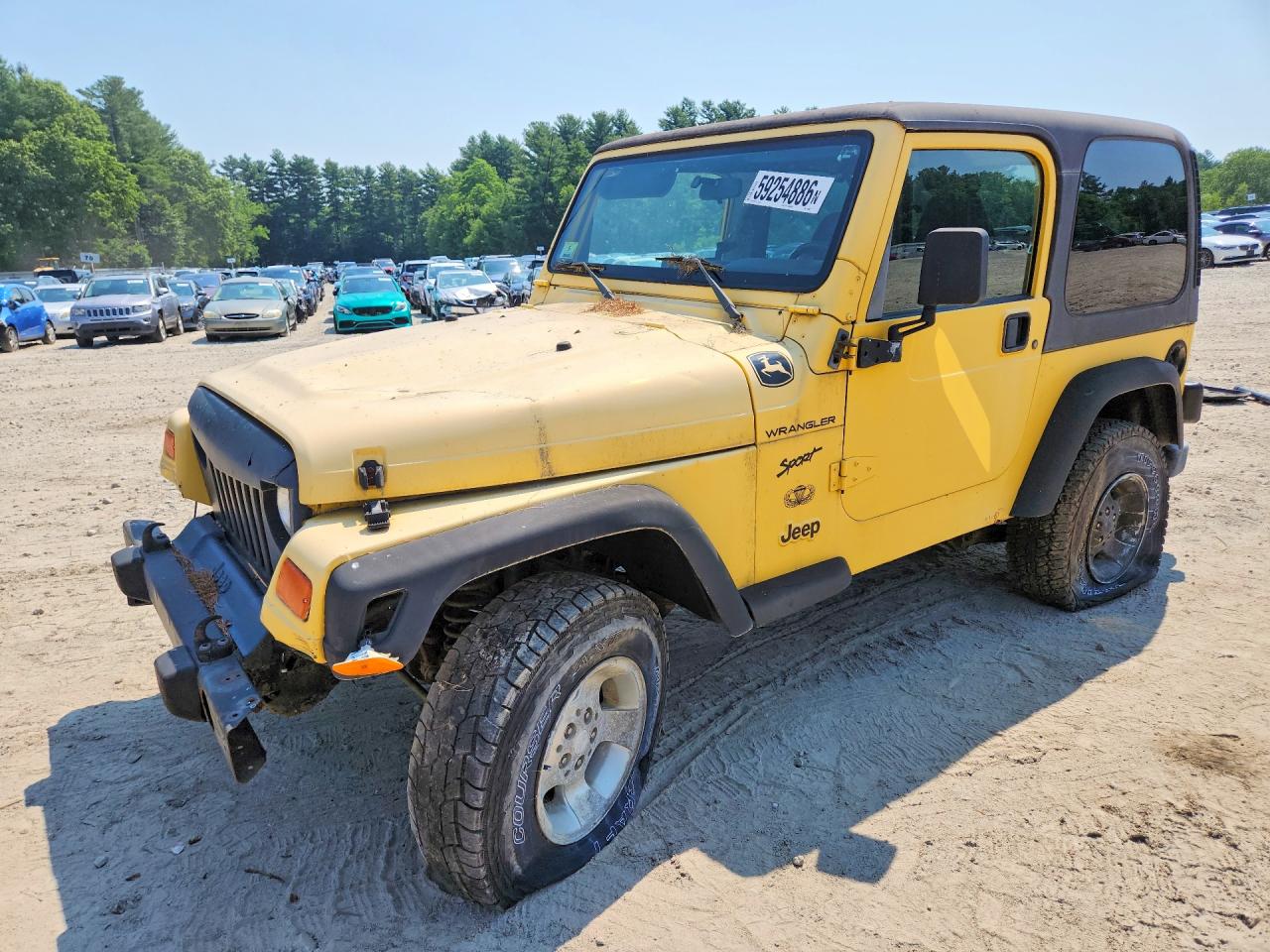 2002 Jeep Wrangler / Tj Sport Yellow vin: 1J4FA49S72P713002