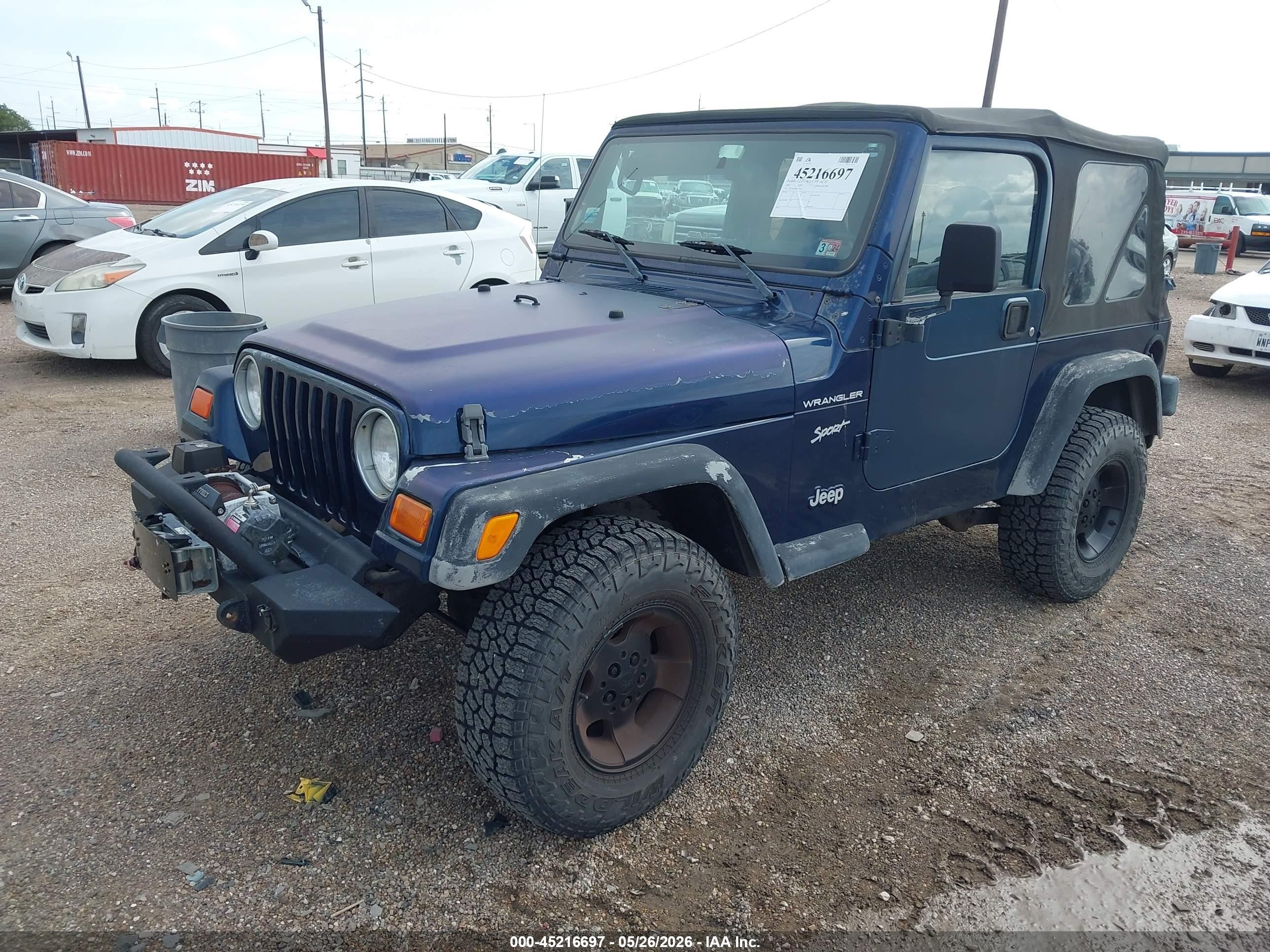 2002 Jeep Wrangler Sport Blue vin: 1J4FA49S72P723187