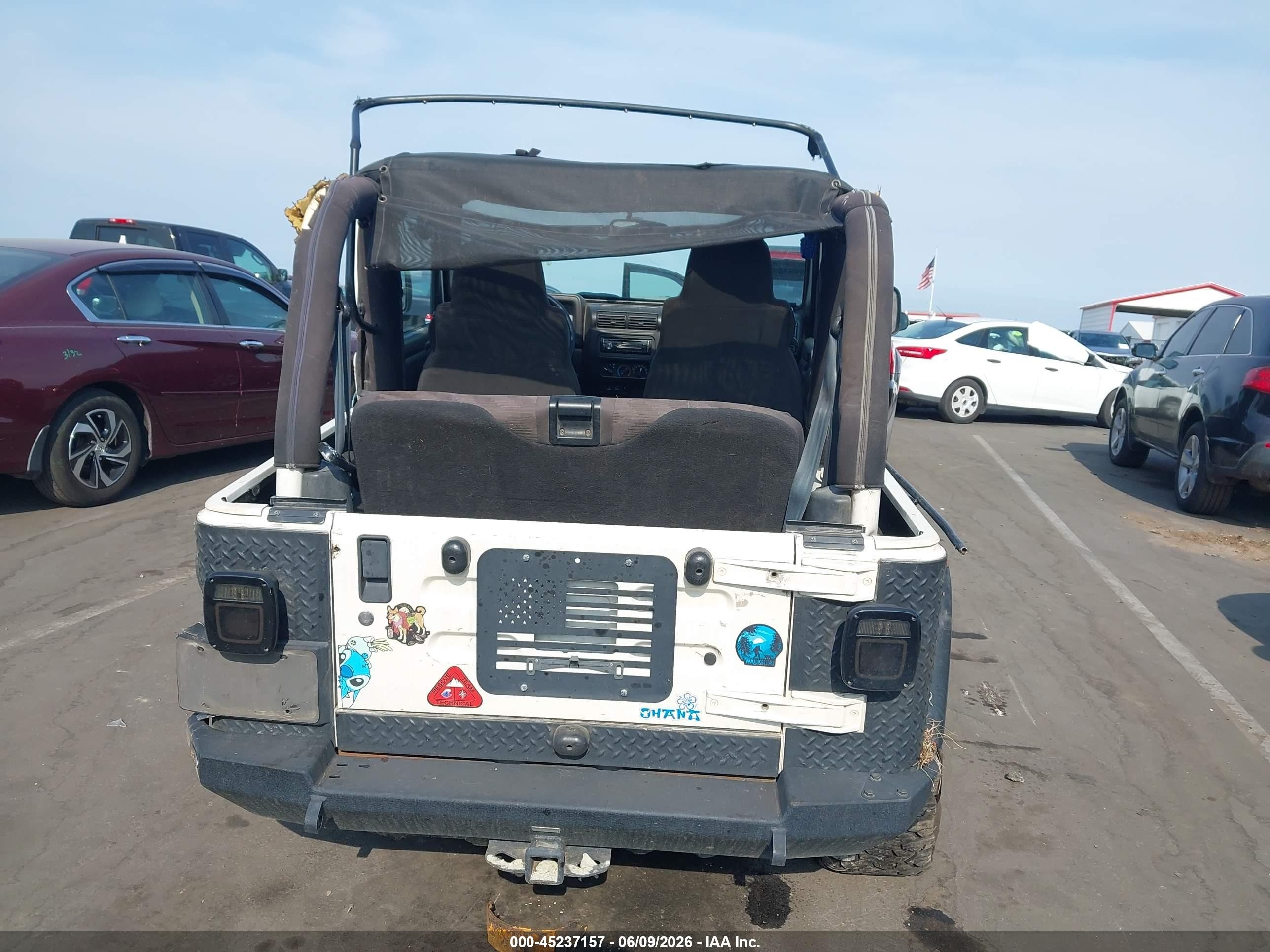 2003 Jeep Wrangler Sport White vin: 1J4FA49S73P350122