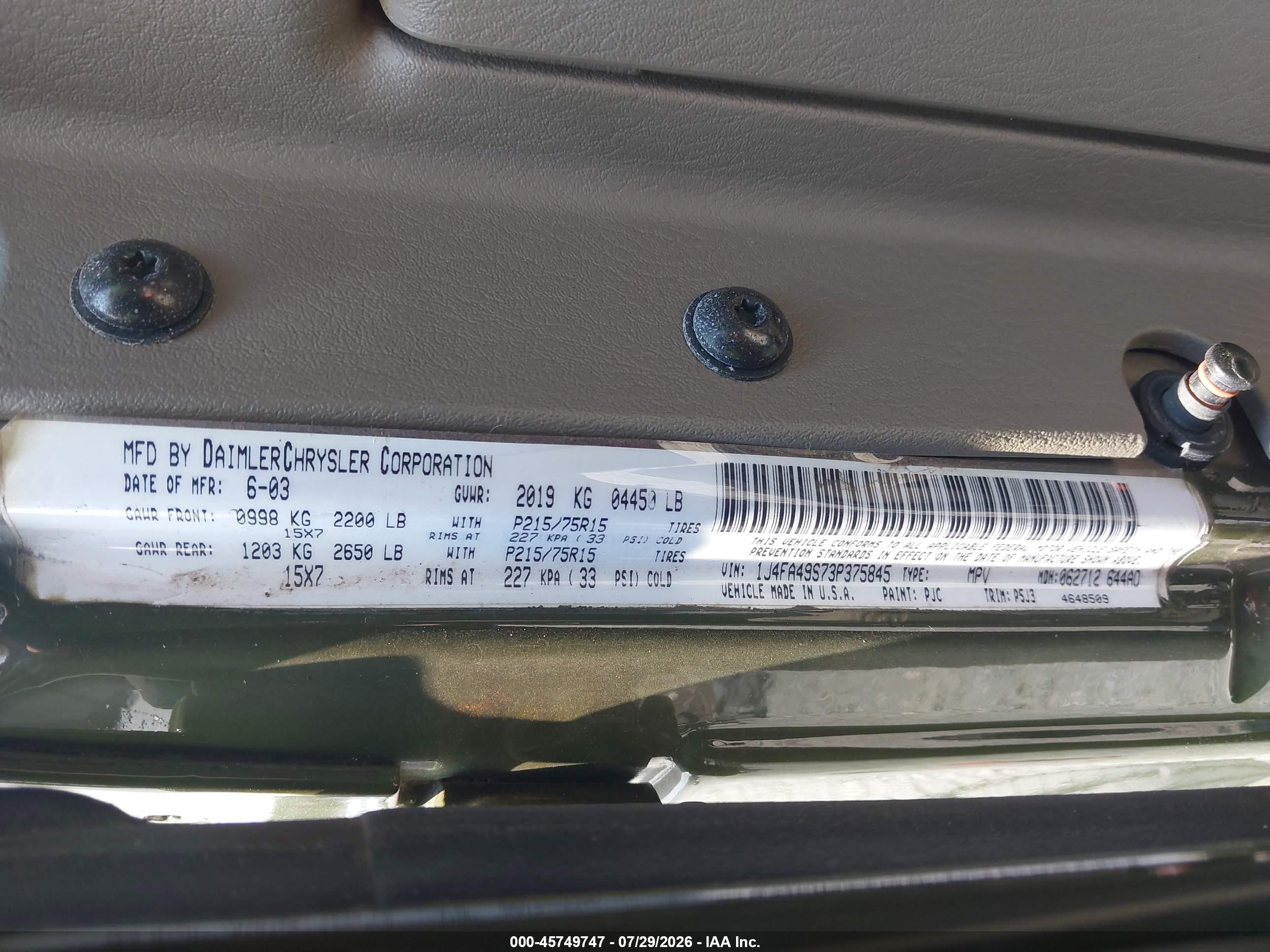 2003 Jeep Wrangler Sport Зеленый vin: 1J4FA49S73P375845