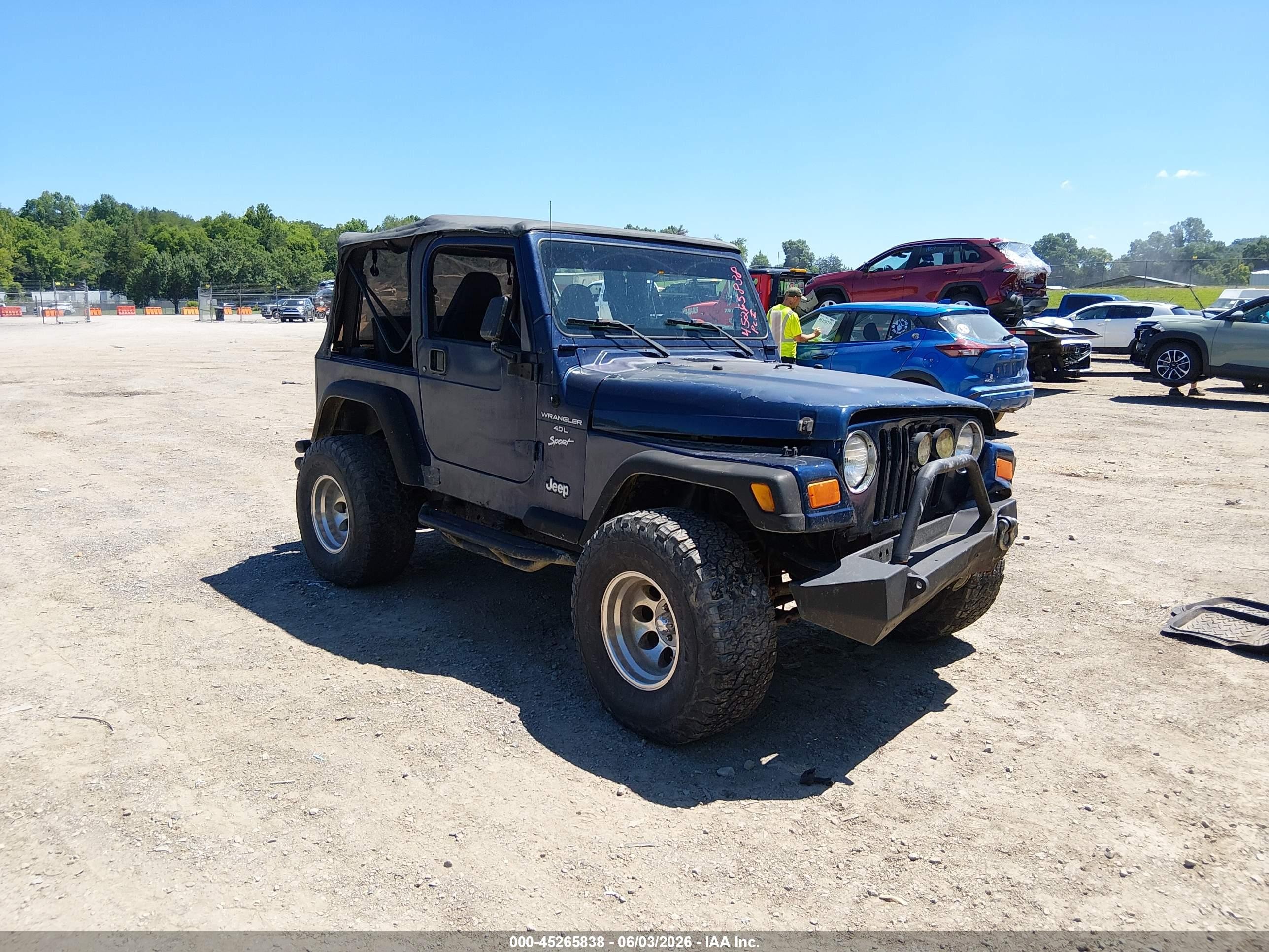 2000 Jeep Wrangler Sport Blue vin: 1J4FA49S7YP748213