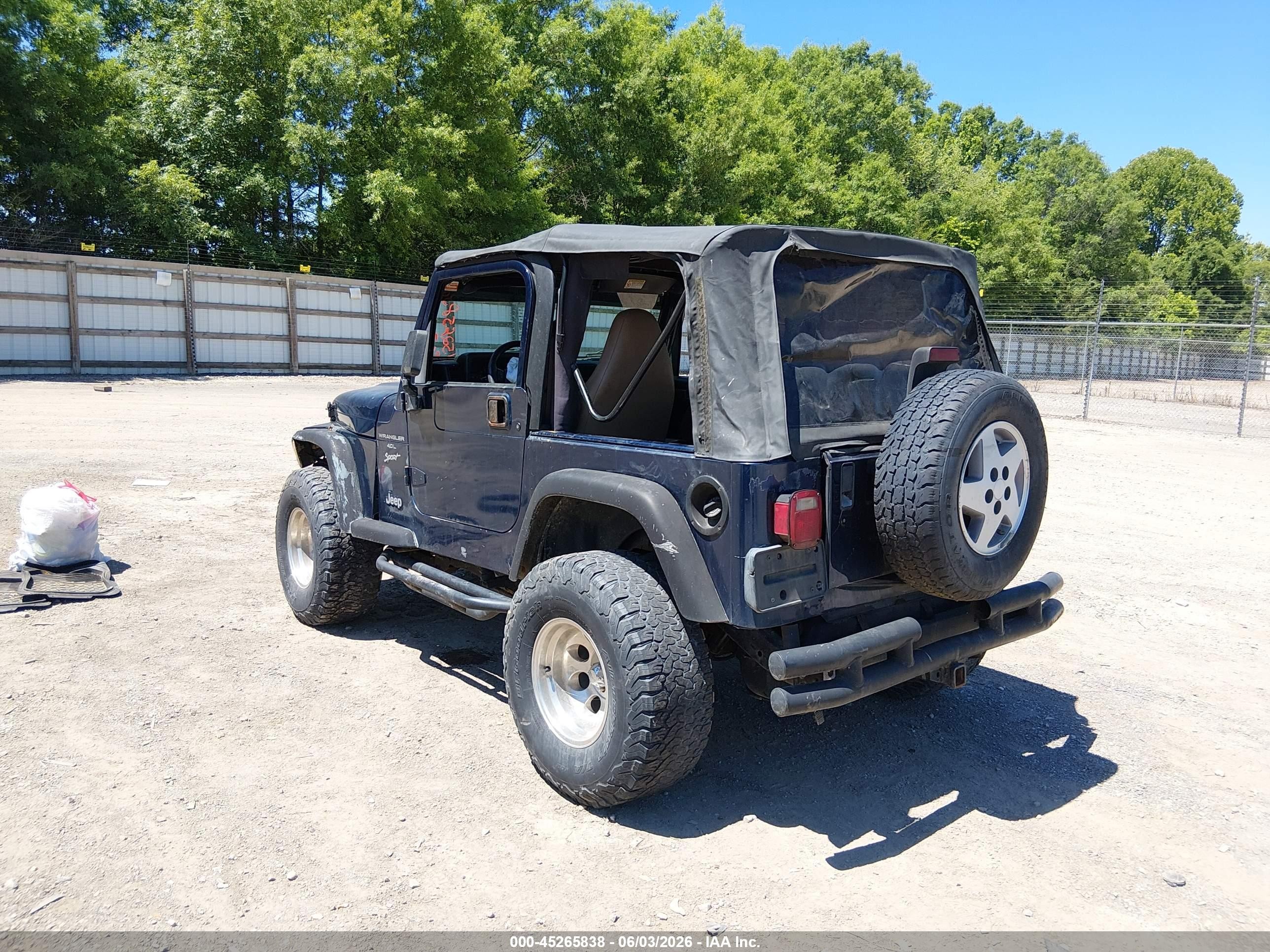 2000 Jeep Wrangler Sport Blue vin: 1J4FA49S7YP748213