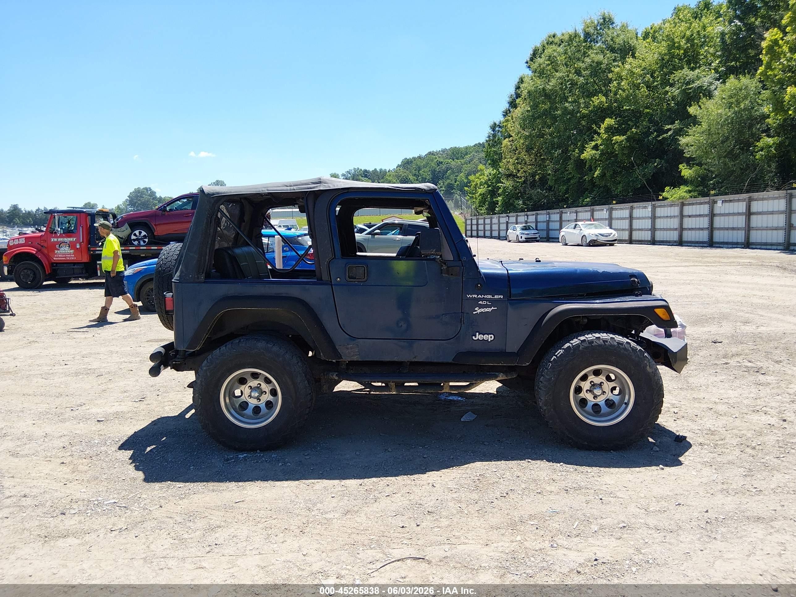 2000 Jeep Wrangler Sport Blue vin: 1J4FA49S7YP748213