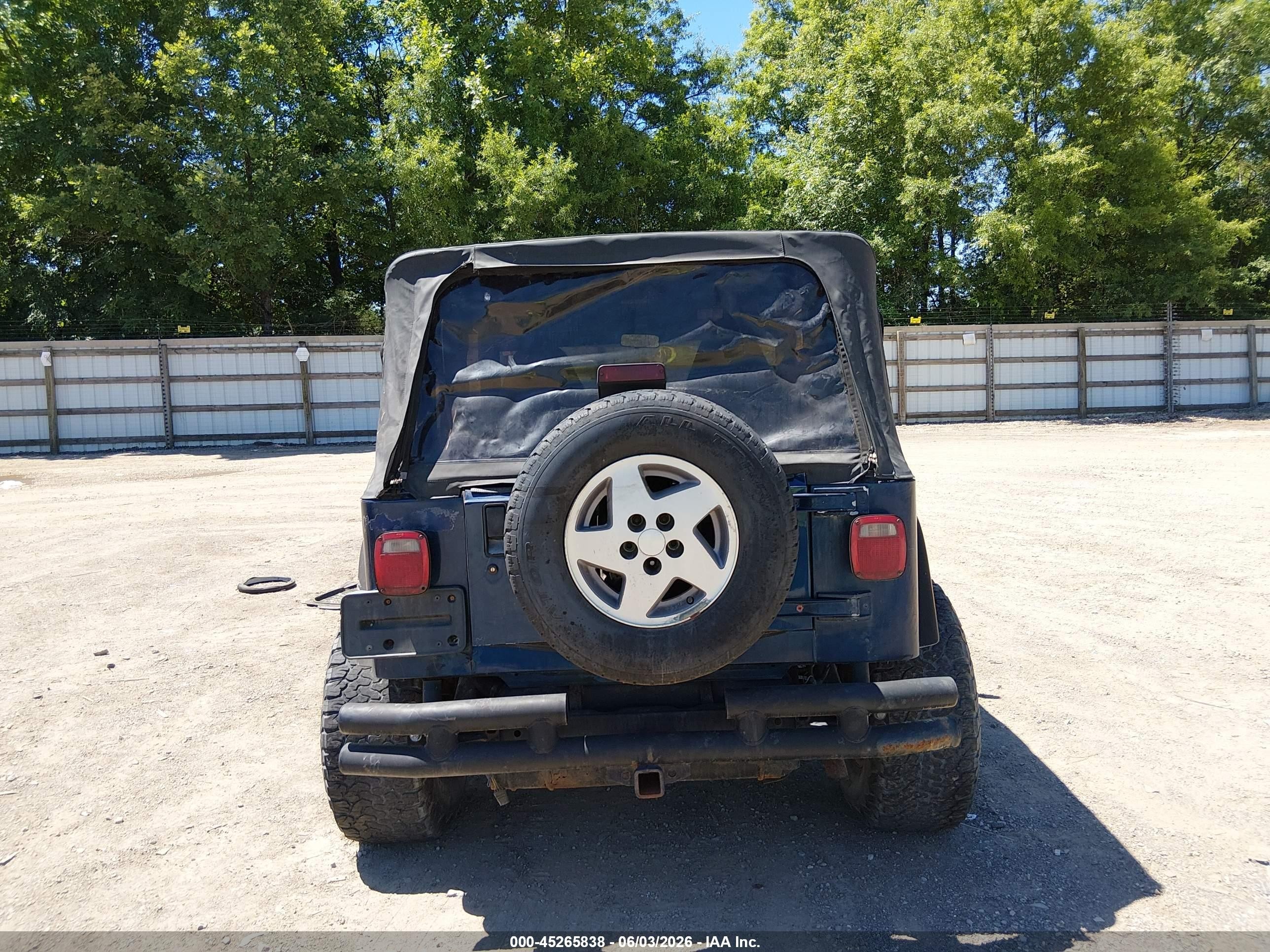 2000 Jeep Wrangler Sport Blue vin: 1J4FA49S7YP748213