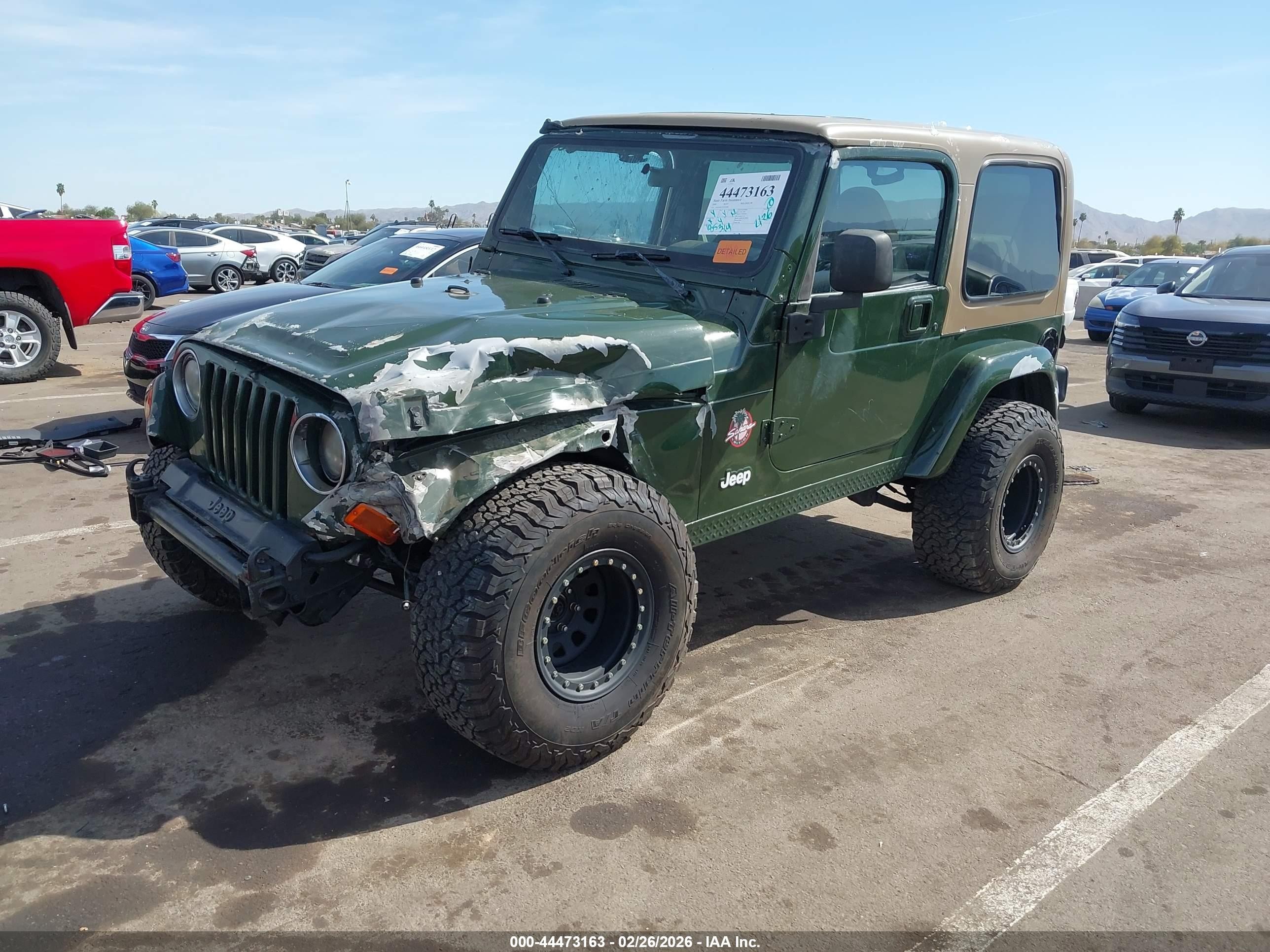 2000 Jeep Wrangler Sport Green vin: 1J4FA49S7YP791899