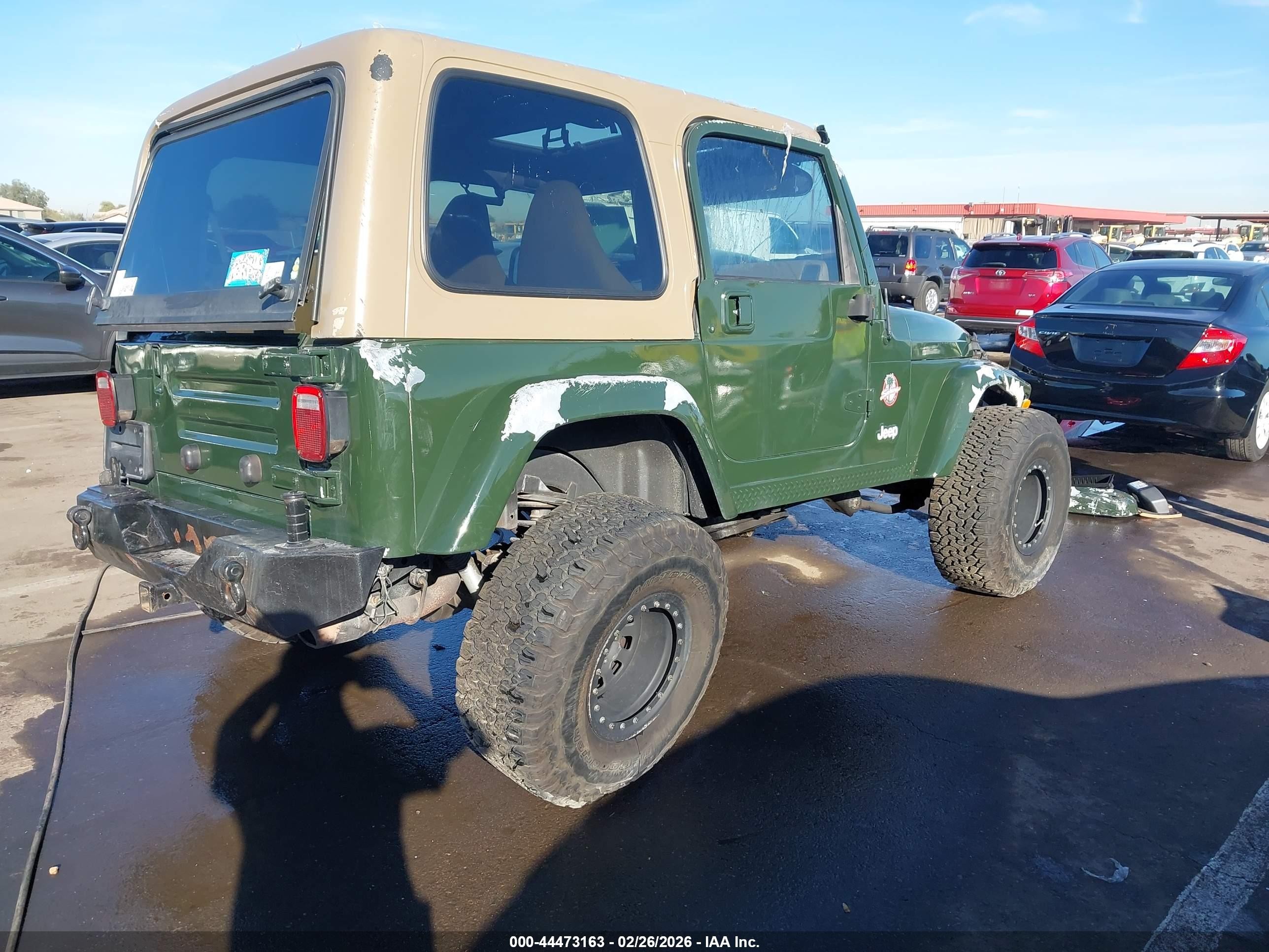 2000 Jeep Wrangler Sport Green vin: 1J4FA49S7YP791899