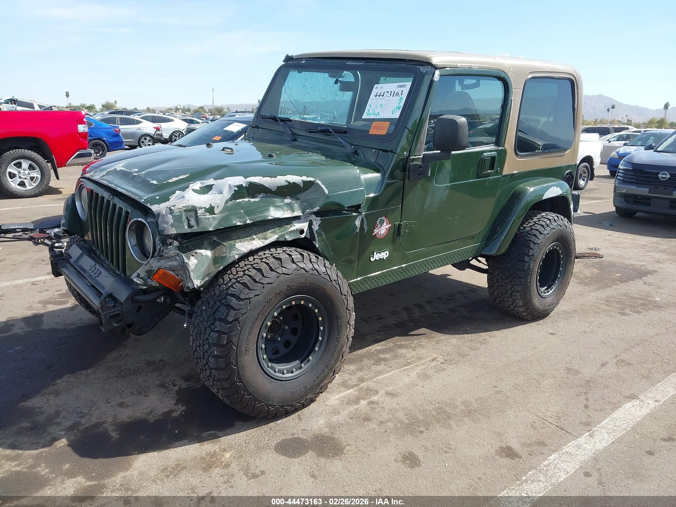 2000 Jeep Wrangler Sport Green vin: 1J4FA49S7YP791899