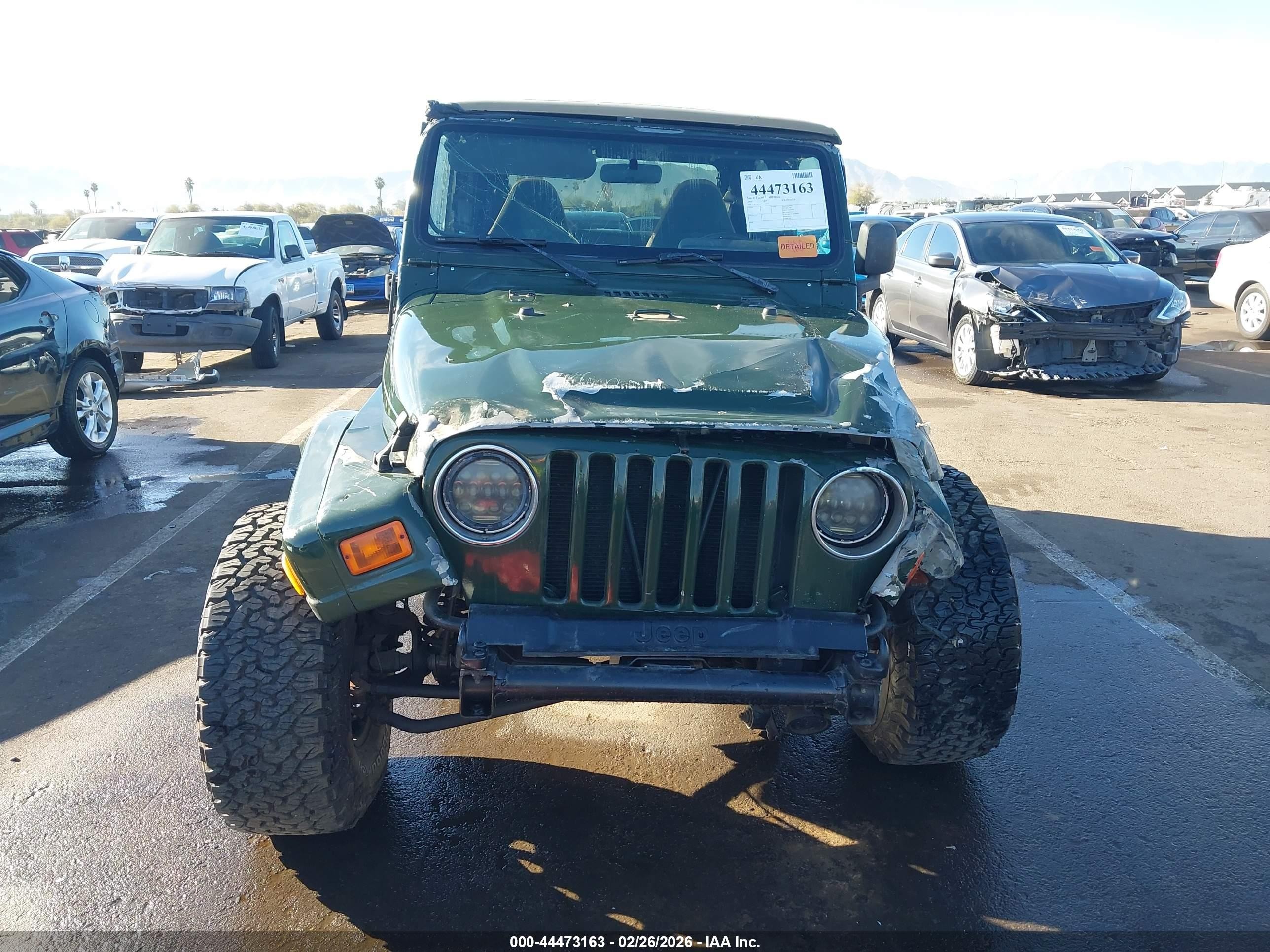 2000 Jeep Wrangler Sport Green vin: 1J4FA49S7YP791899