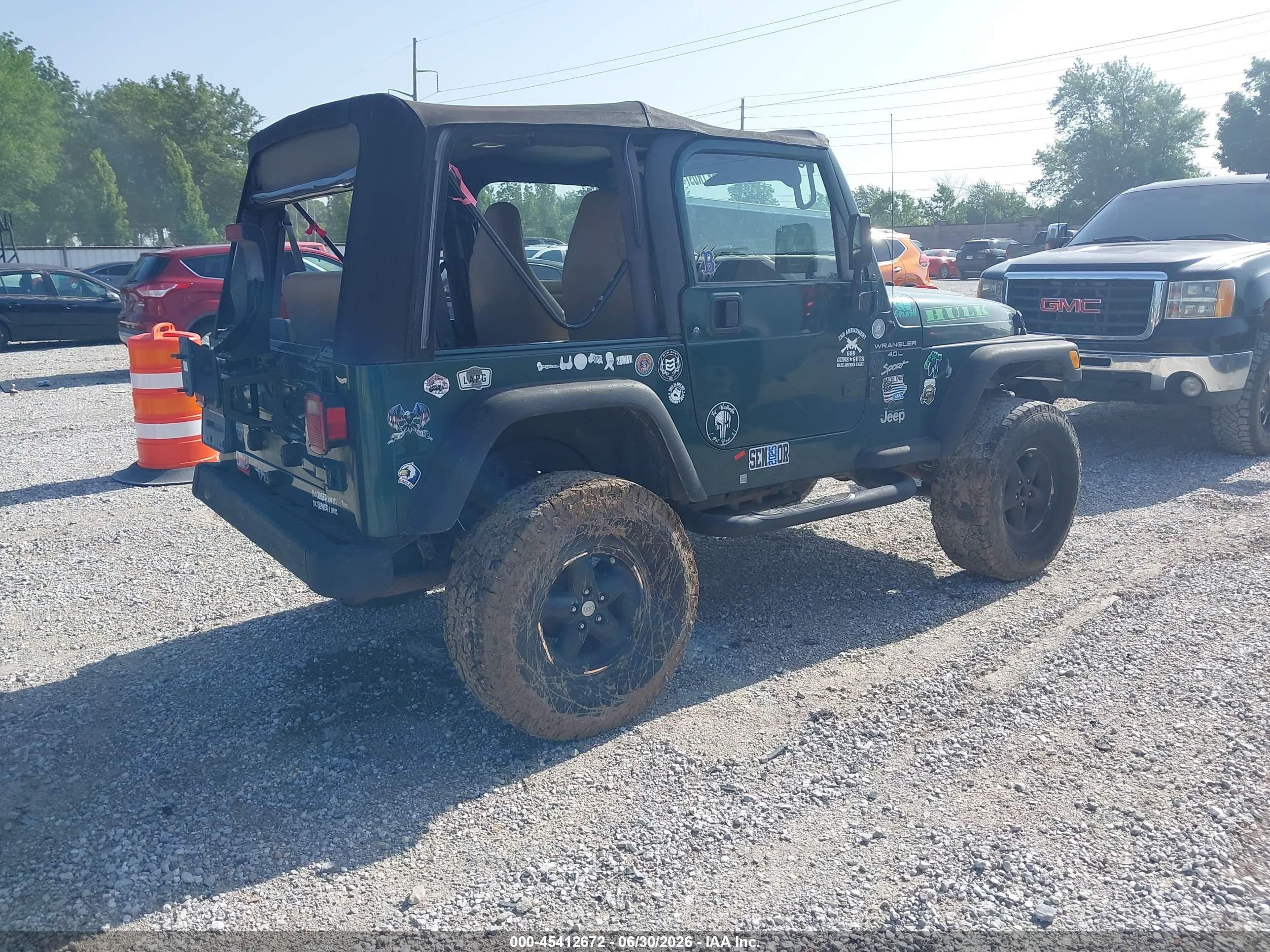 2001 Jeep Wrangler Sport Green vin: 1J4FA49S81P317725