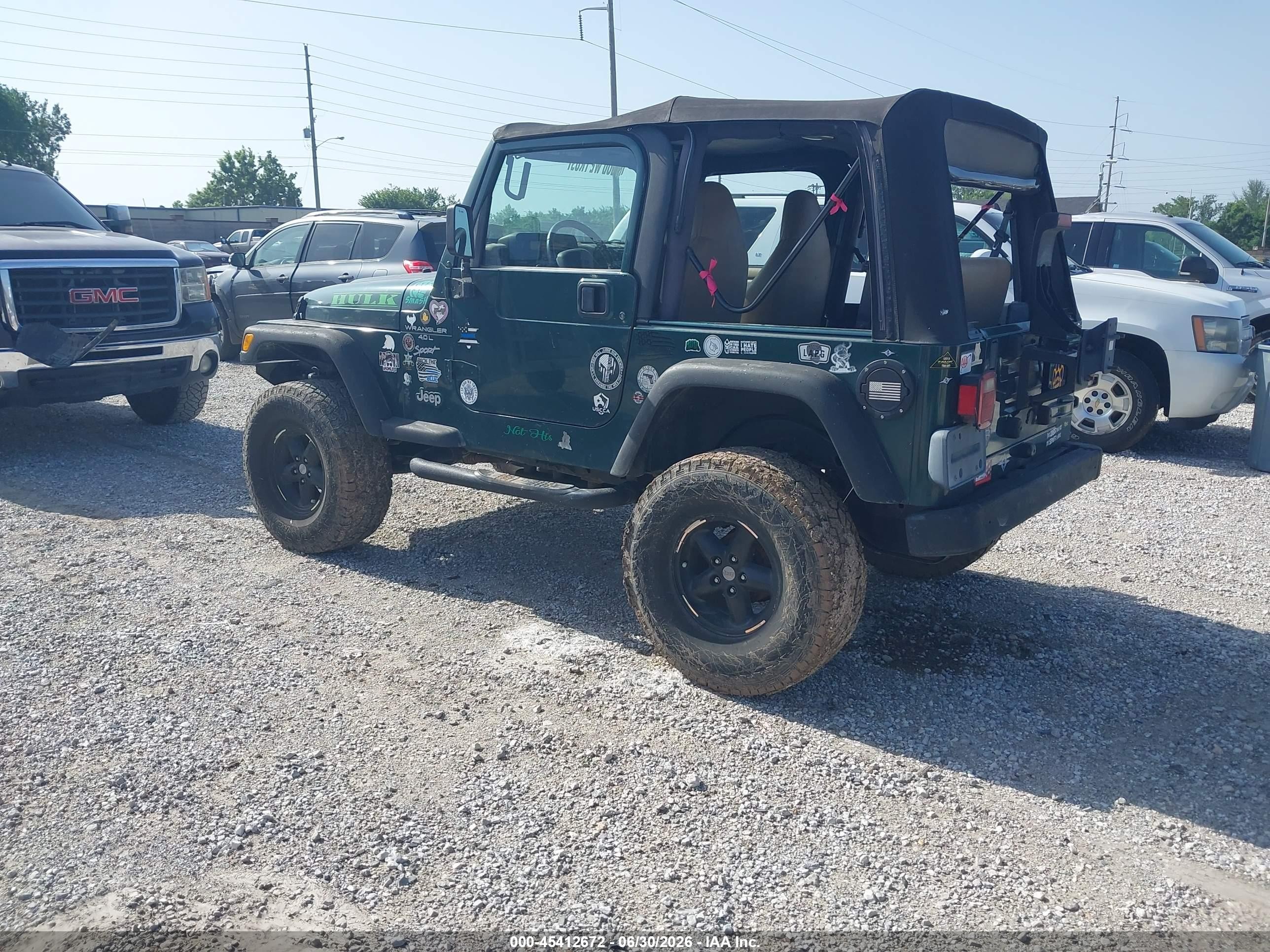 2001 Jeep Wrangler Sport Green vin: 1J4FA49S81P317725