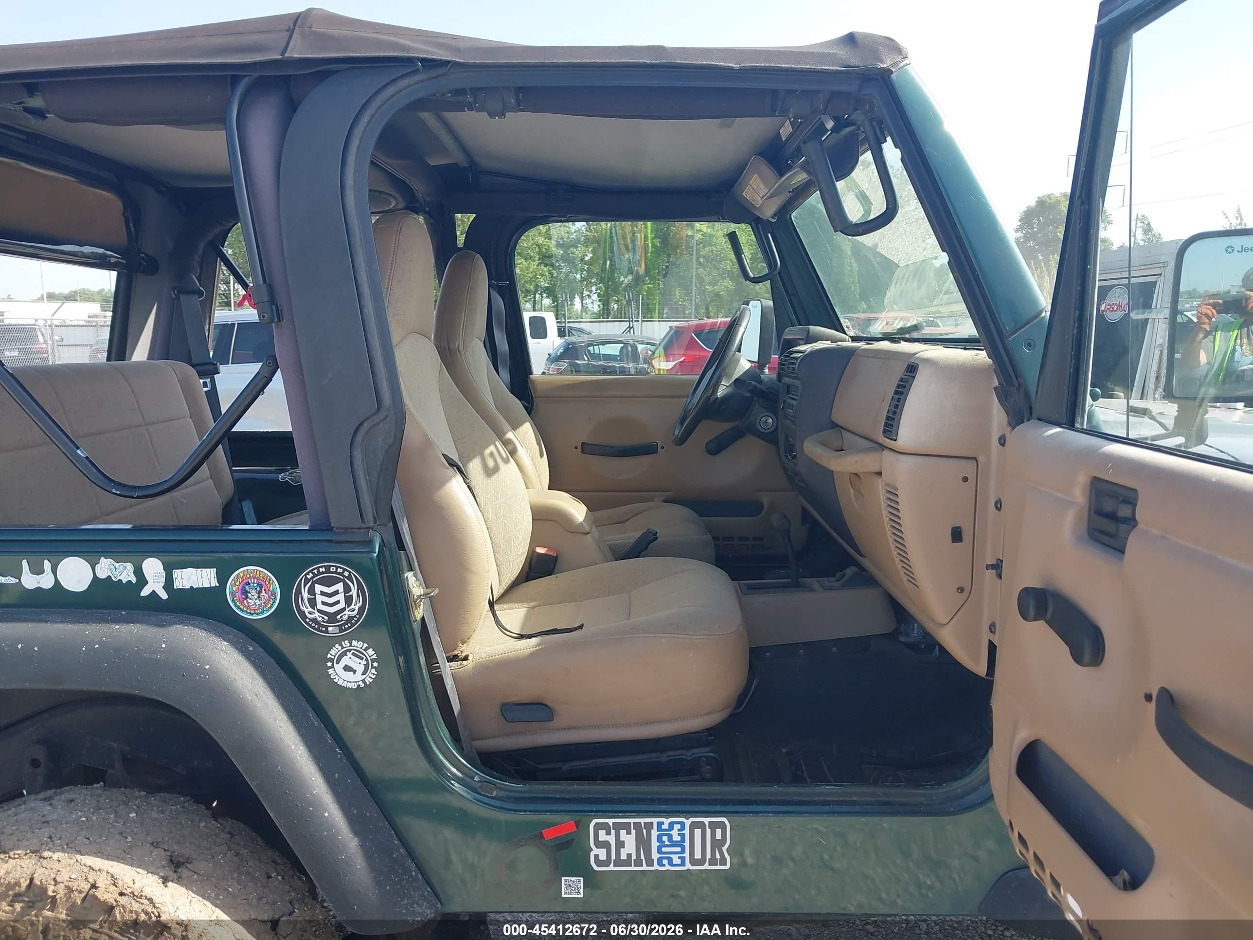 2001 Jeep Wrangler Sport Green vin: 1J4FA49S81P317725