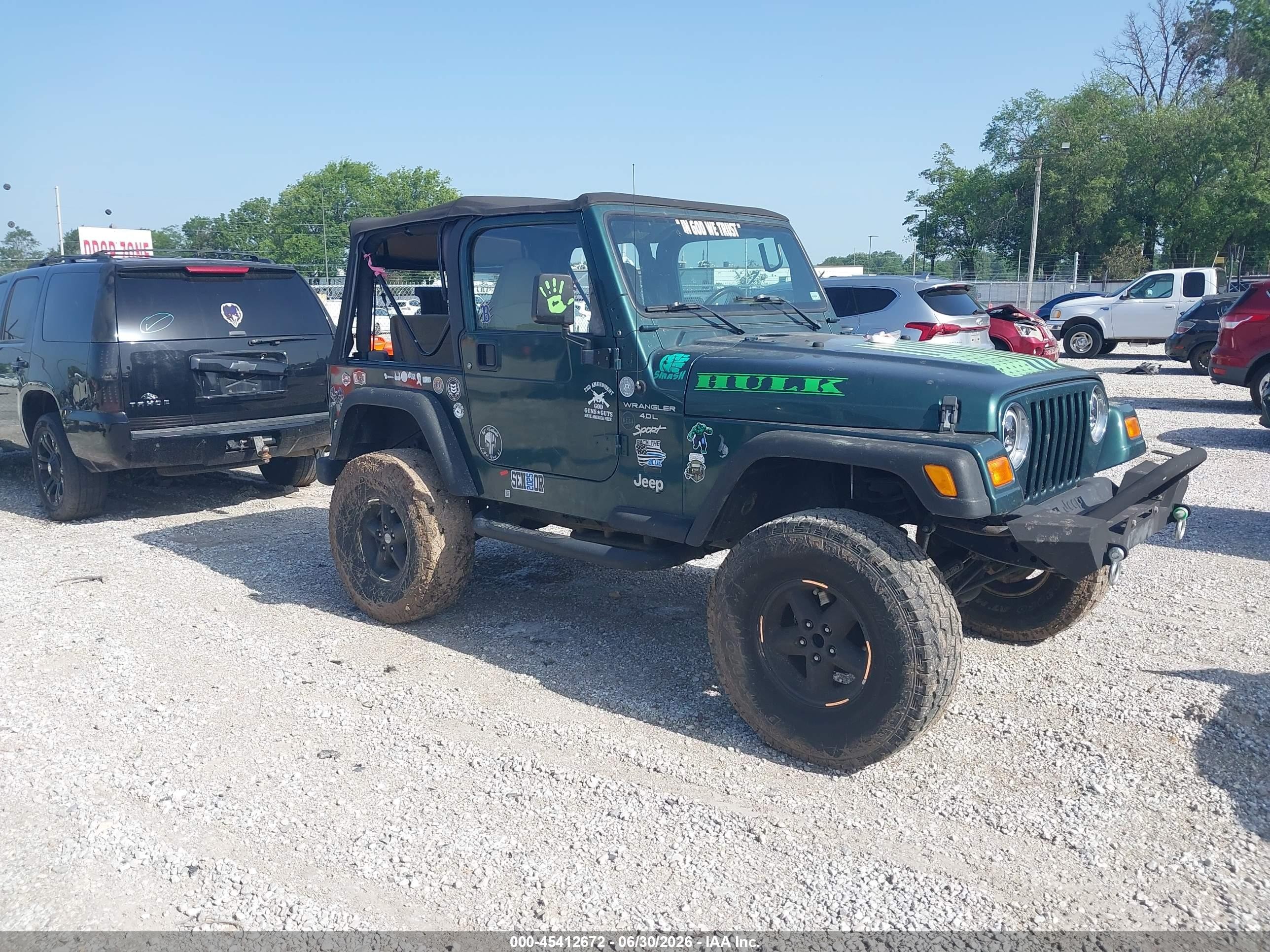 2001 Jeep Wrangler Sport Green vin: 1J4FA49S81P317725