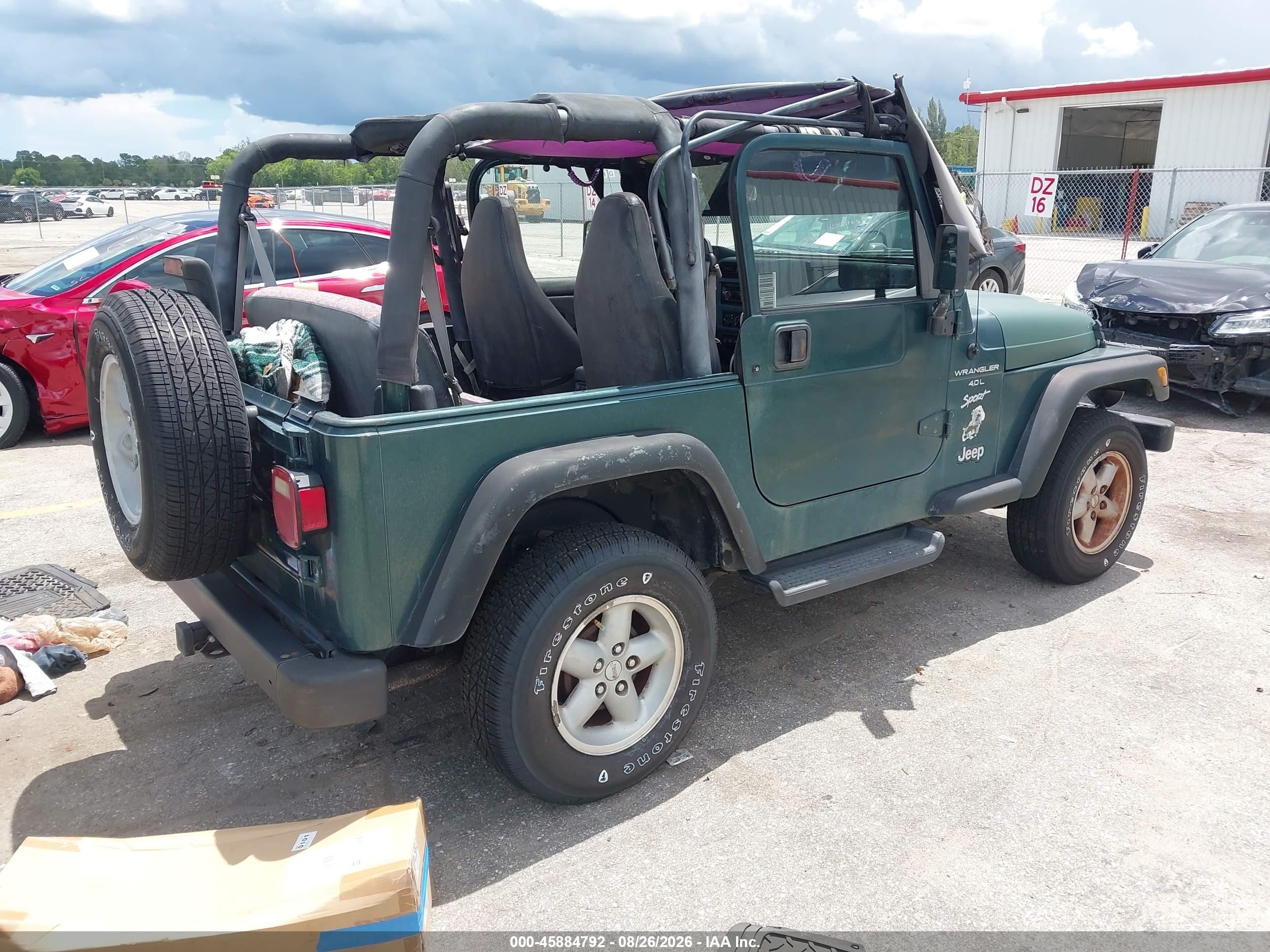 2000 Jeep Wrangler Sport Green vin: 1J4FA49S8YP704849