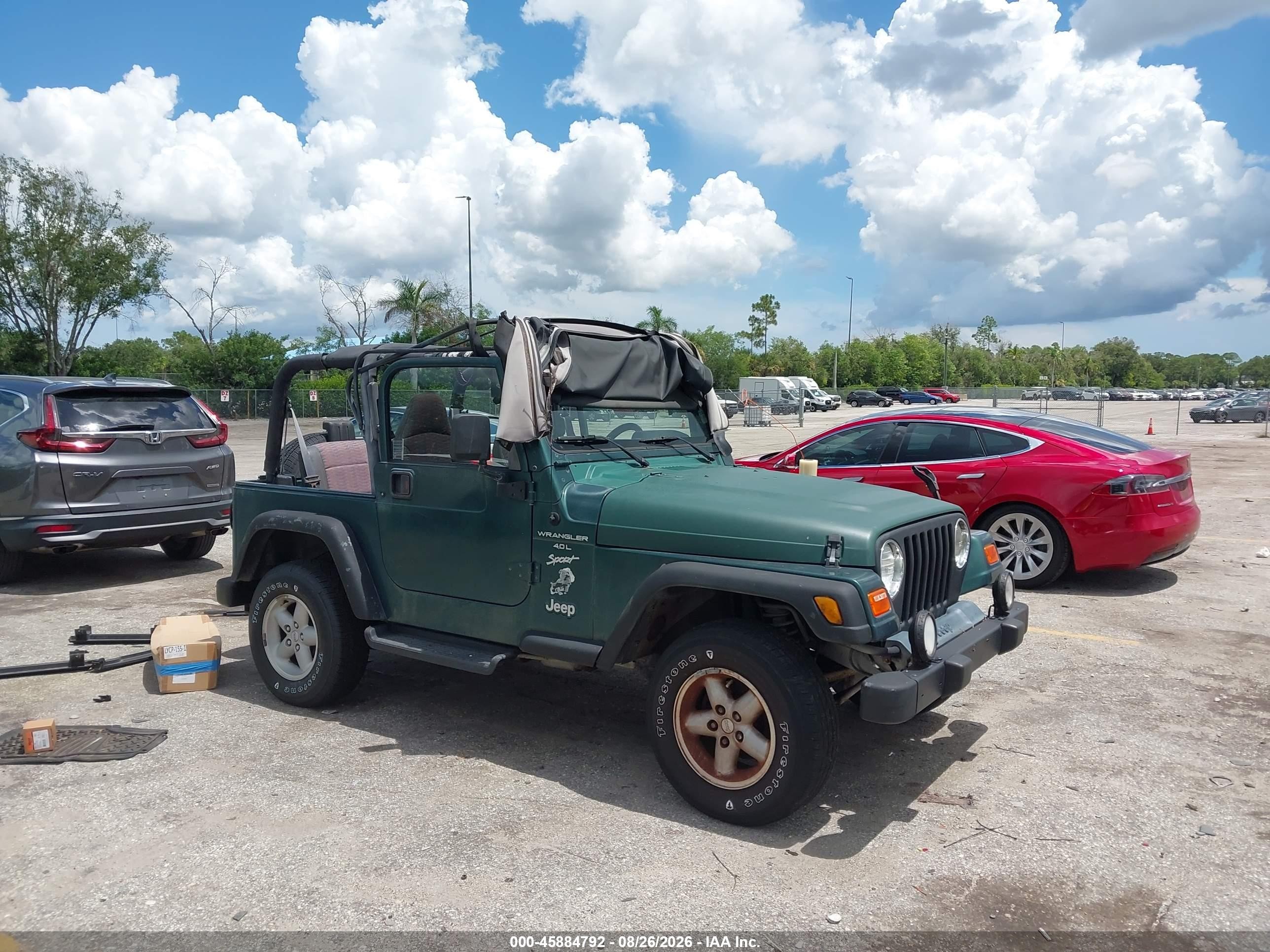 2000 Jeep Wrangler Sport Green vin: 1J4FA49S8YP704849
