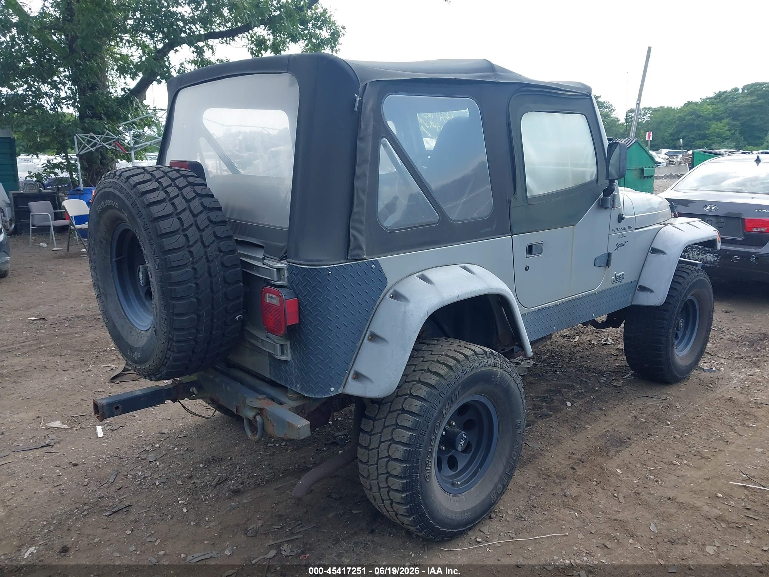 2000 Jeep Wrangler Sport Gray vin: 1J4FA49S8YP755994