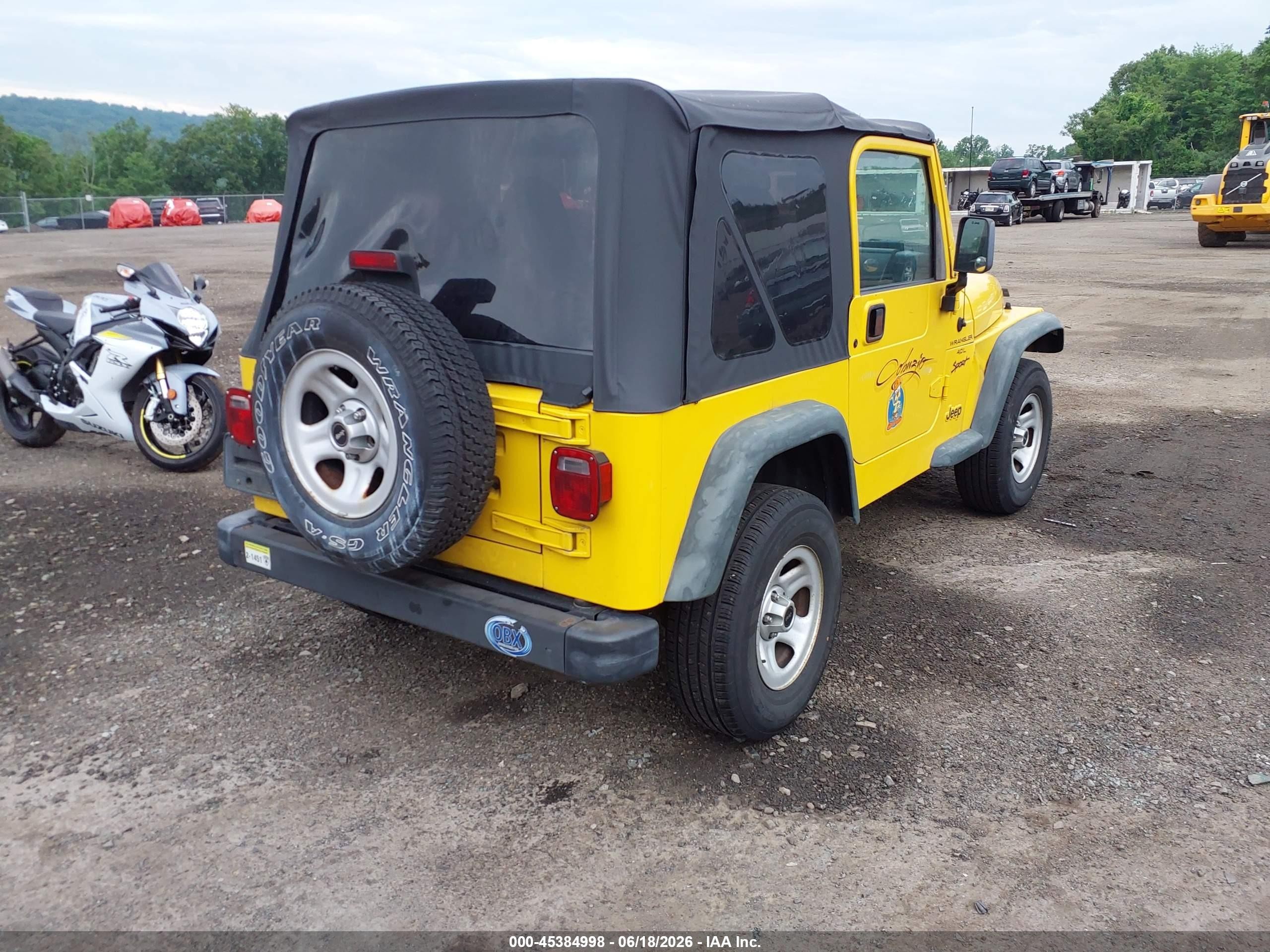 2000 Jeep Wrangler Sport Yellow vin: 1J4FA49S8YP788476