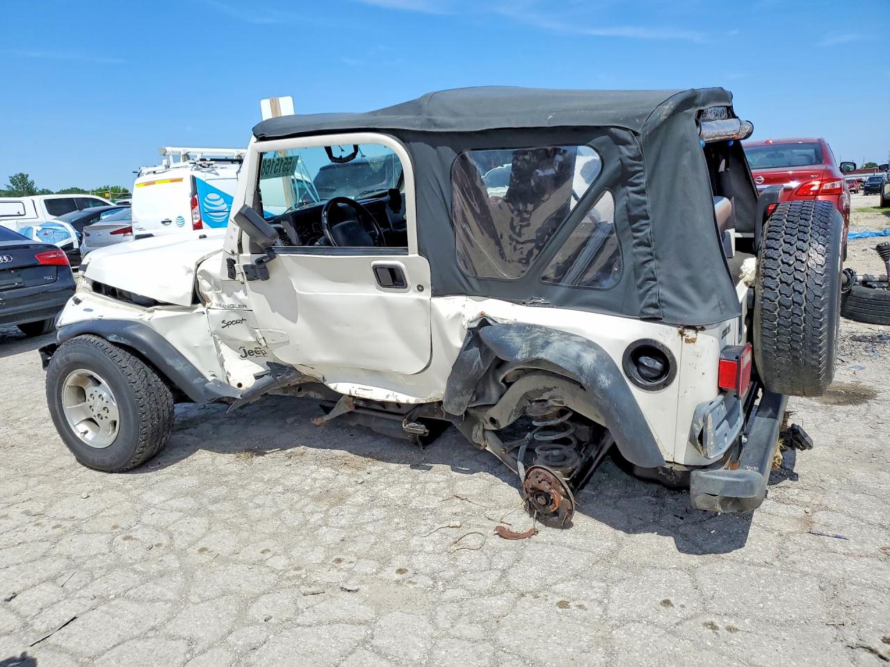 2002 Jeep Wrangler / Tj Sport White vin: 1J4FA49S92P755378