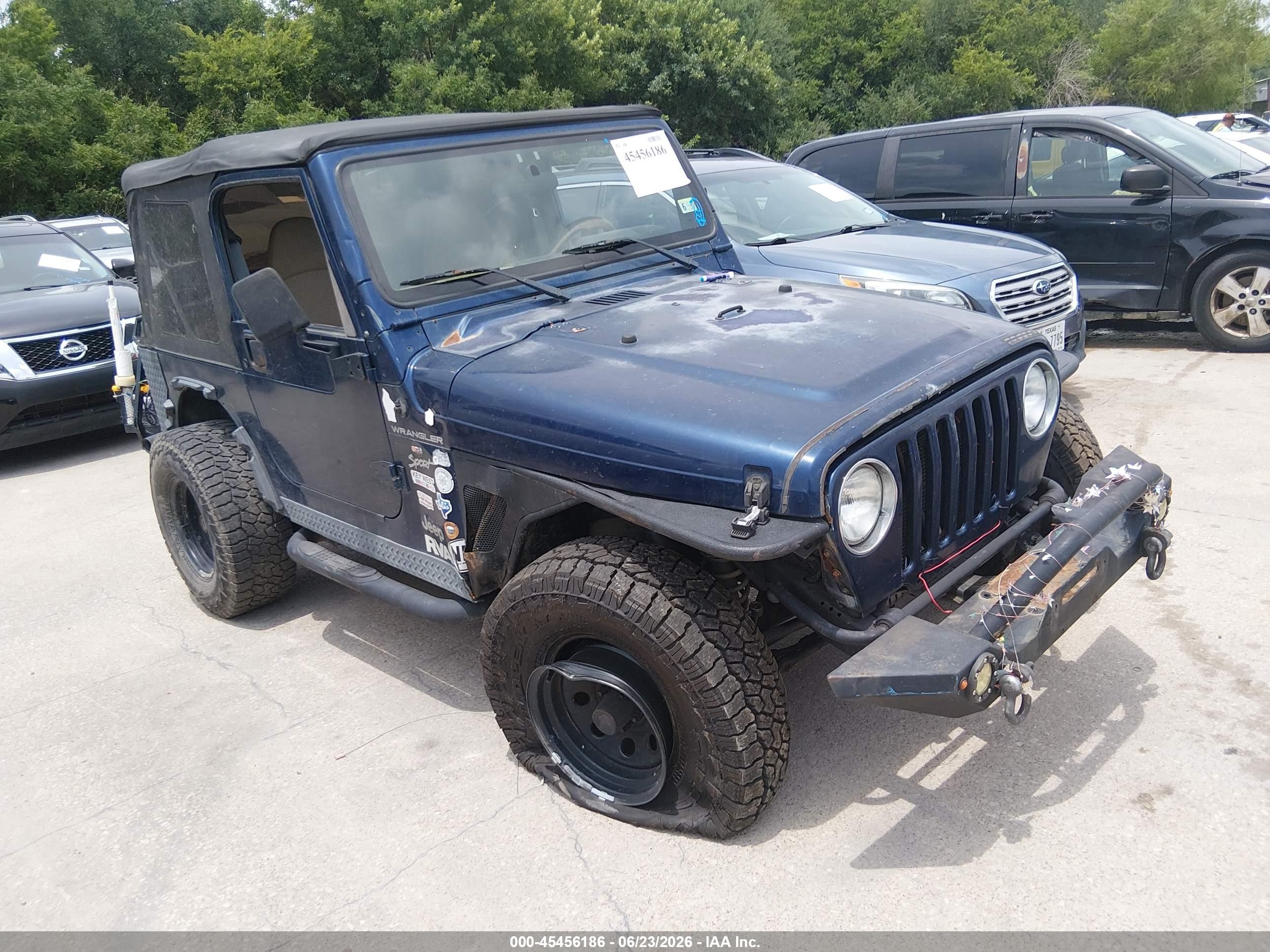2002 Jeep Wrangler Sport Blue vin: 1J4FA49S92P756448