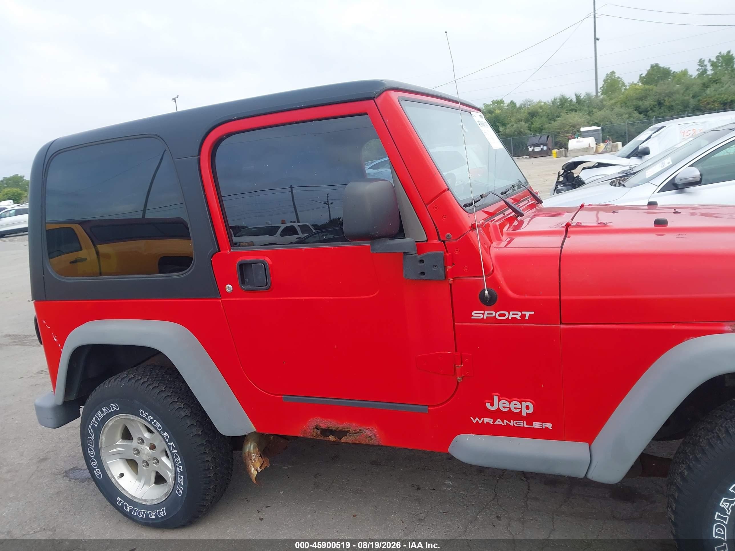 2005 Jeep Wrangler Sport Red vin: 1J4FA49S95P388230