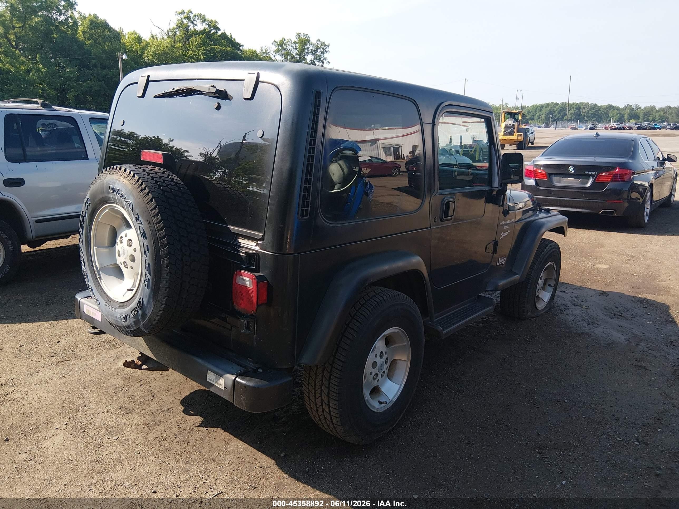 2001 Jeep Wrangler Sport Black vin: 1J4FA49SX1P324403