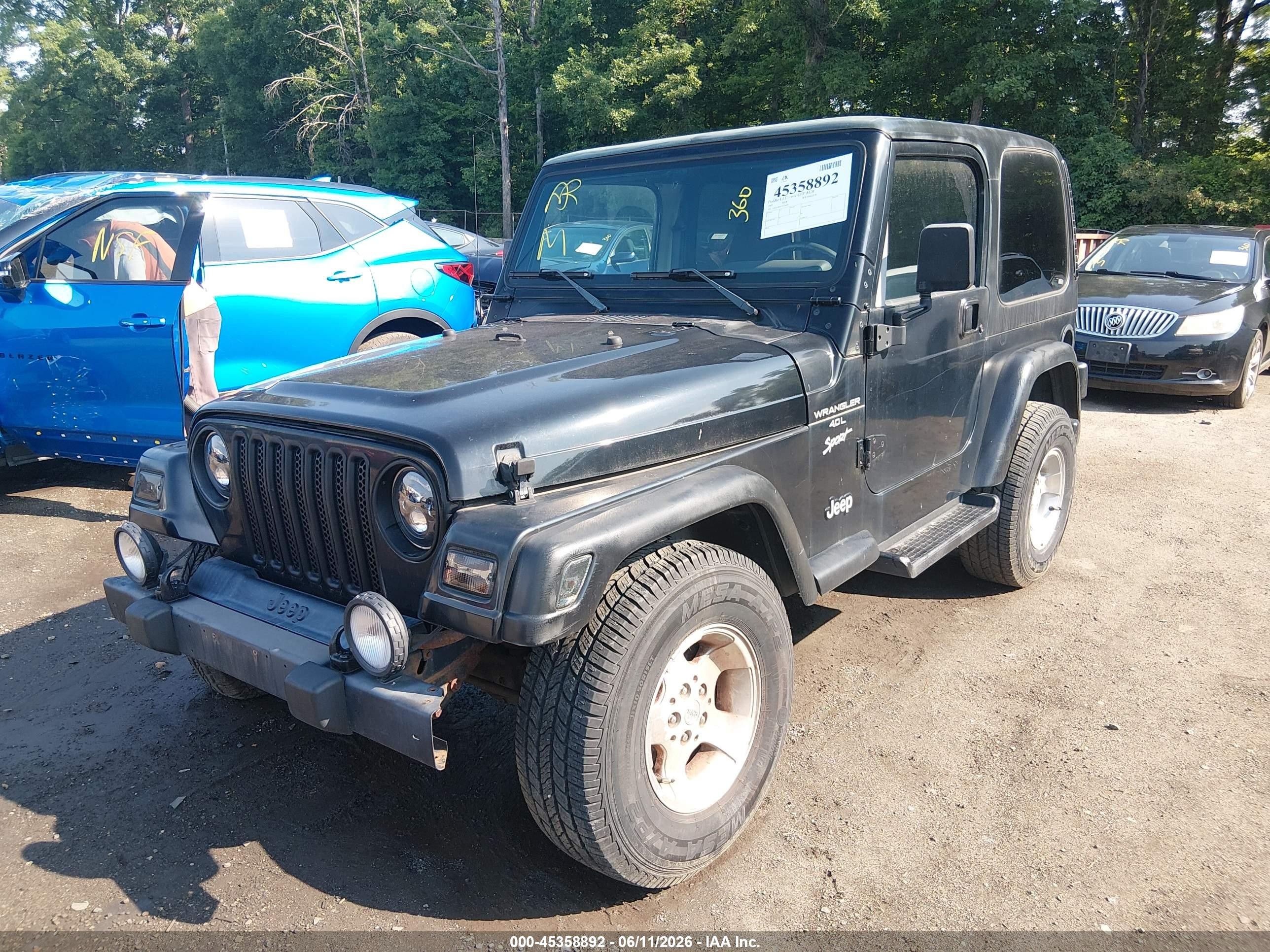 2001 Jeep Wrangler Sport Black vin: 1J4FA49SX1P324403