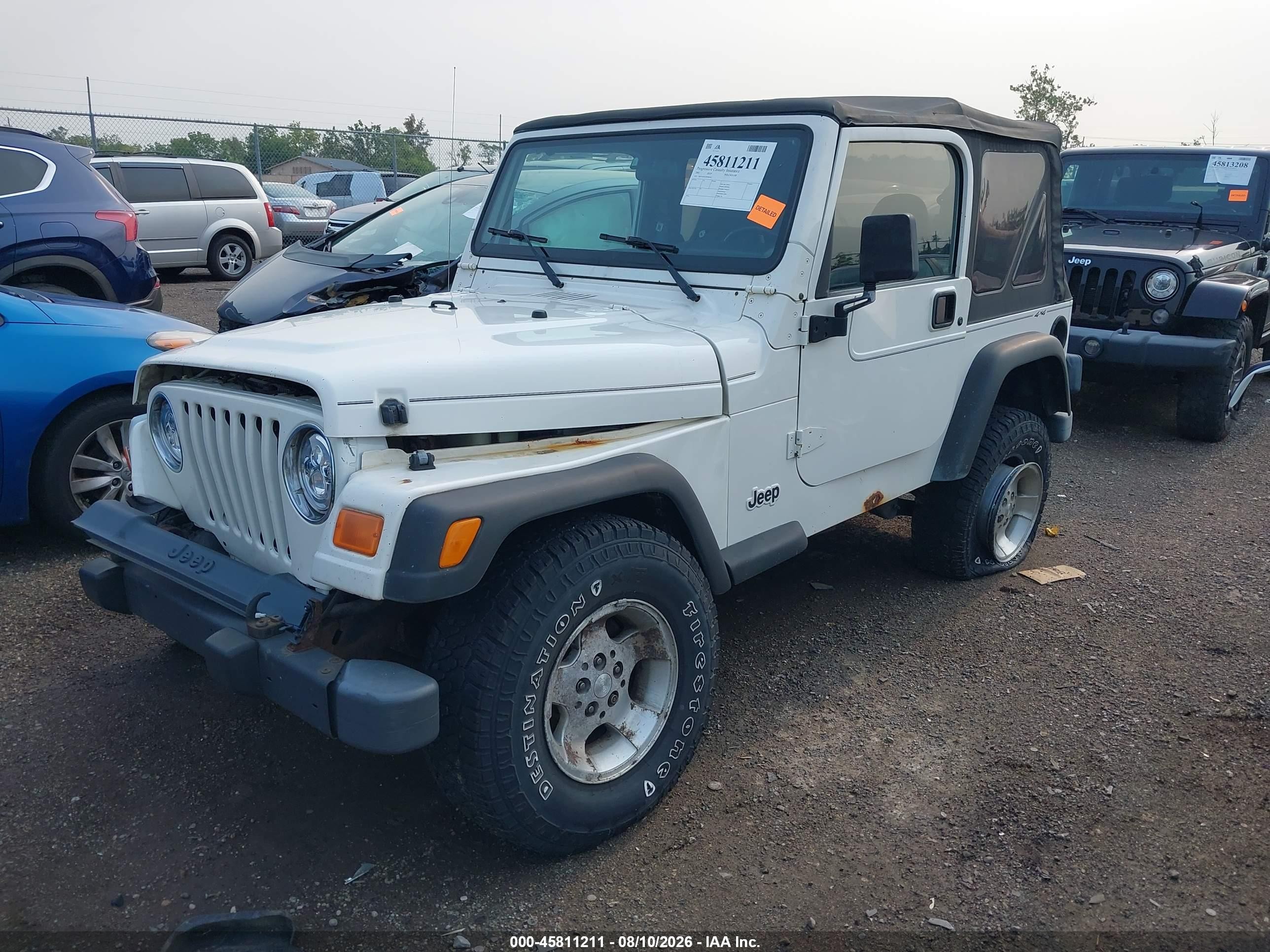 2002 Jeep Wrangler Sport Белый vin: 1J4FA49SX2P766762