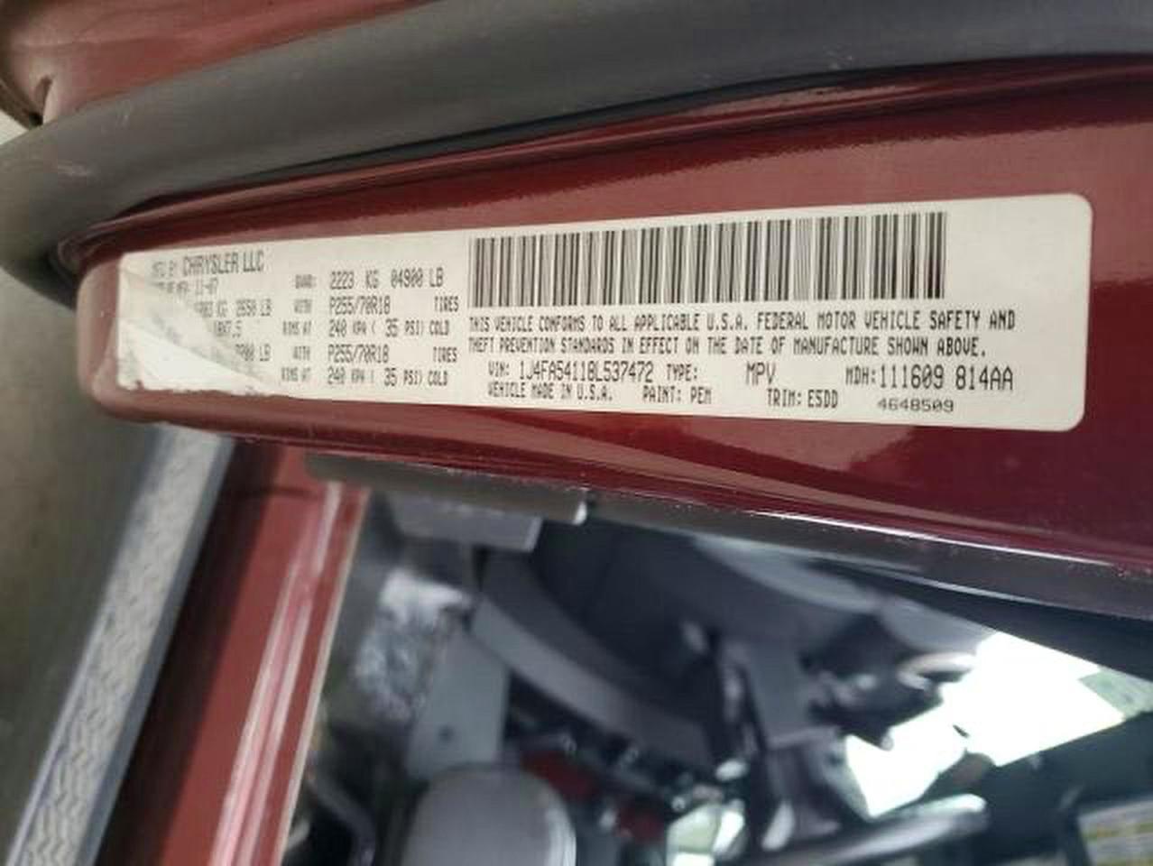 2008 Jeep Wrangler Sahara Бордовый vin: 1J4FA54118L537472