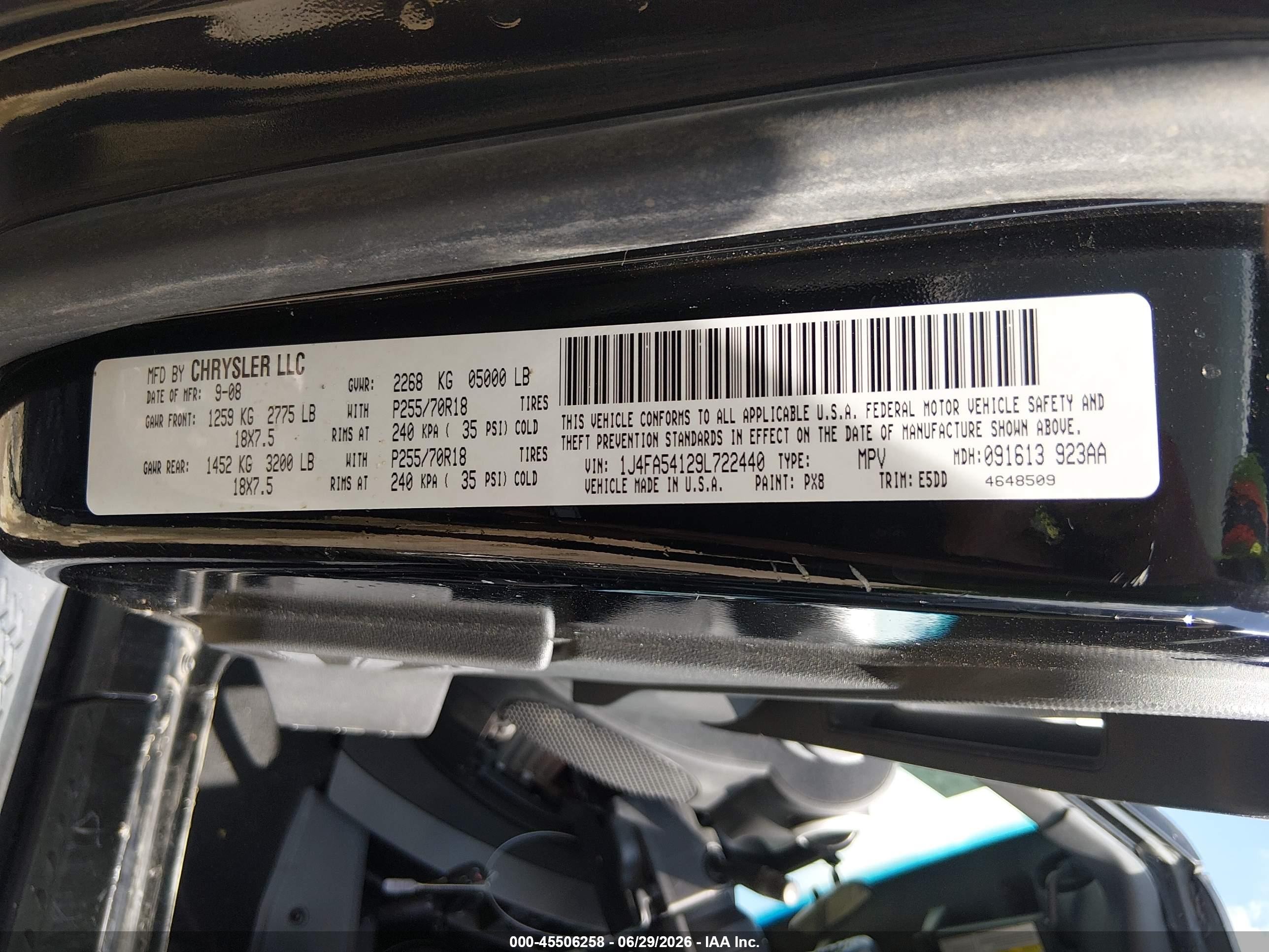2009 Jeep Wrangler Sahara Черный vin: 1J4FA54129L722440