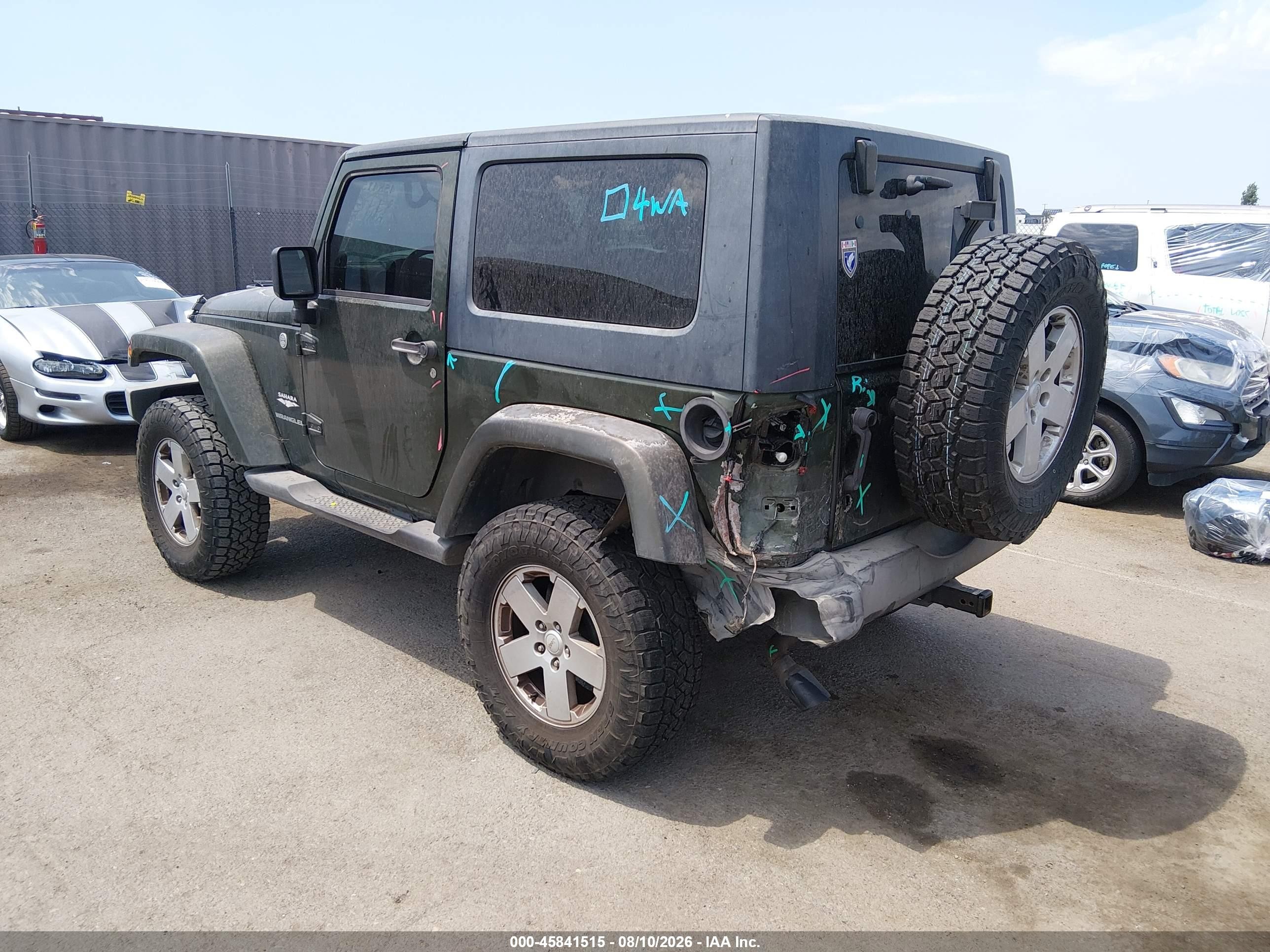 2007 Jeep Wrangler Sahara Green vin: 1J4FA54147L177144