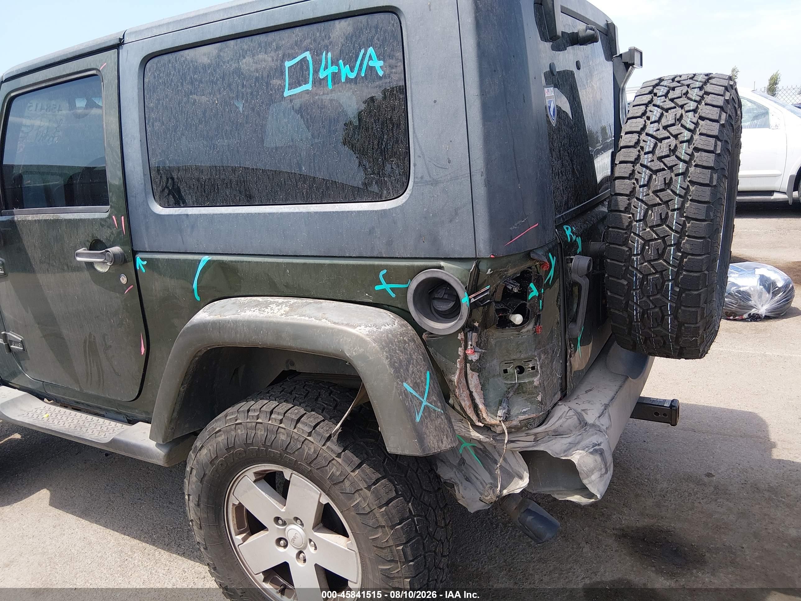 2007 Jeep Wrangler Sahara Green vin: 1J4FA54147L177144