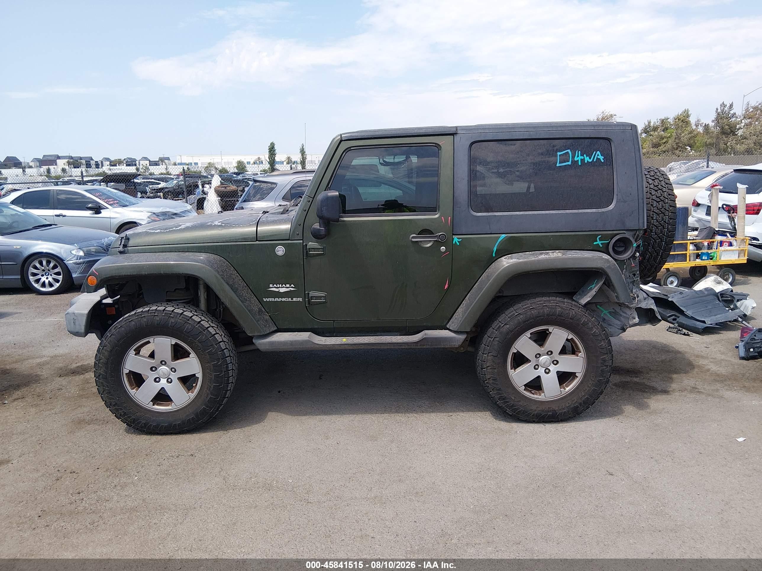 2007 Jeep Wrangler Sahara Green vin: 1J4FA54147L177144