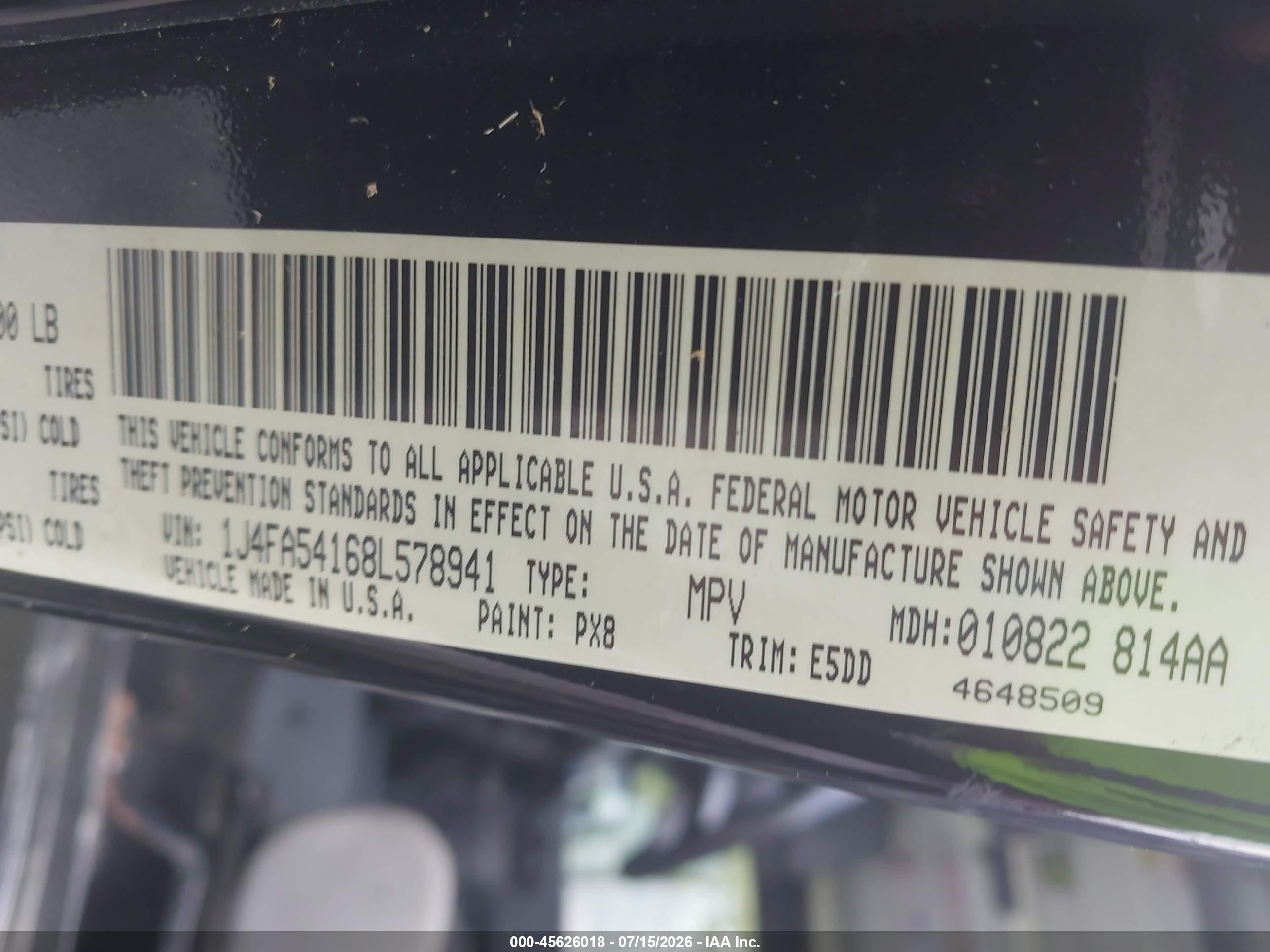 2008 Jeep Wrangler Sahara Black vin: 1J4FA54168L578941
