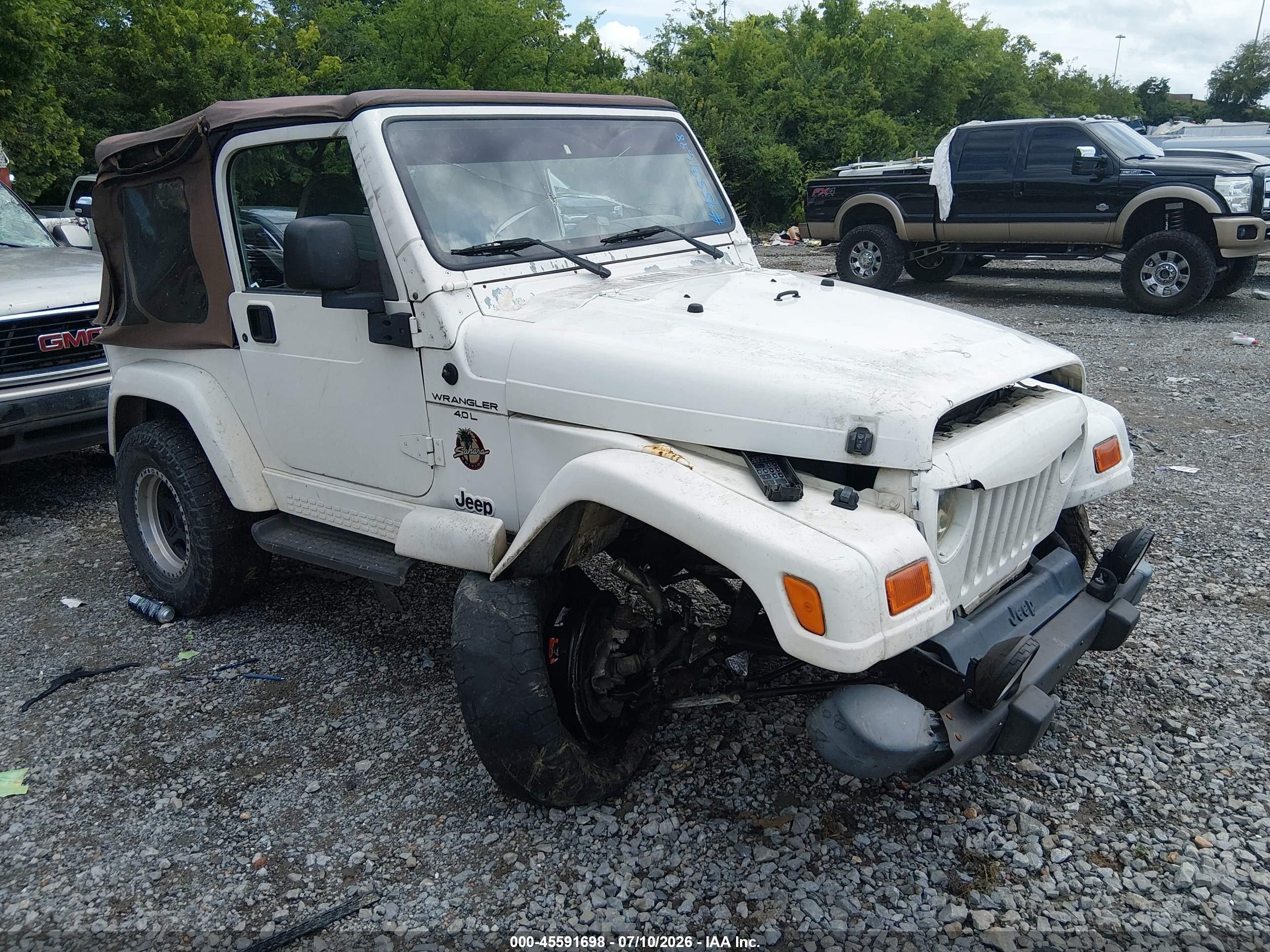 2000 Jeep Wrangler Sahara White vin: 1J4FA59S1YP701023