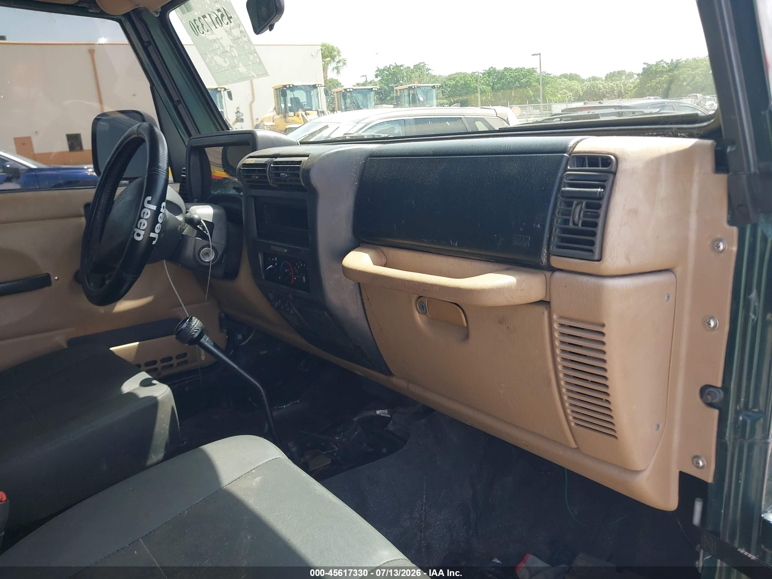 2000 Jeep Wrangler Sahara Green vin: 1J4FA59S1YP733423