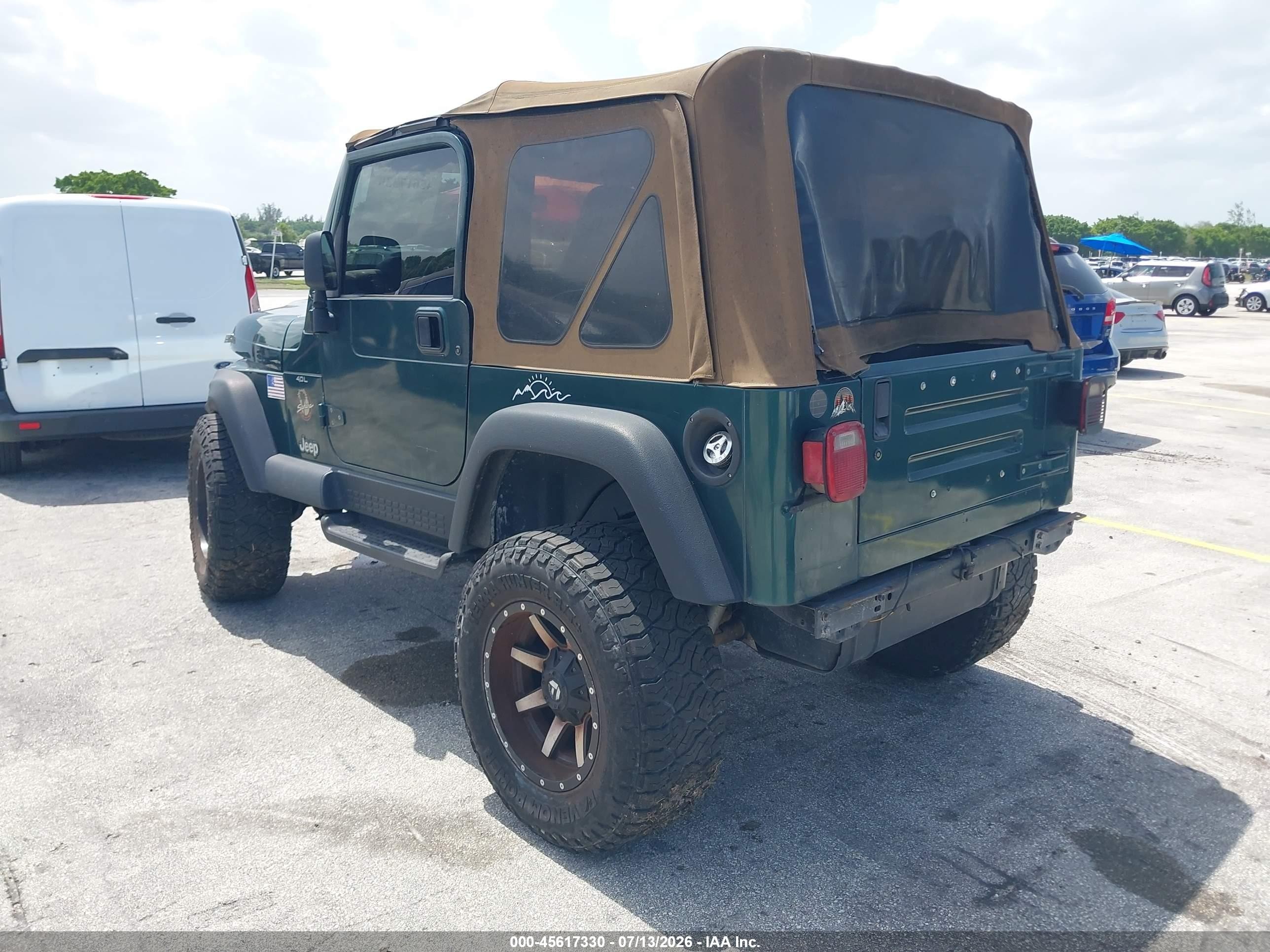 2000 Jeep Wrangler Sahara Green vin: 1J4FA59S1YP733423