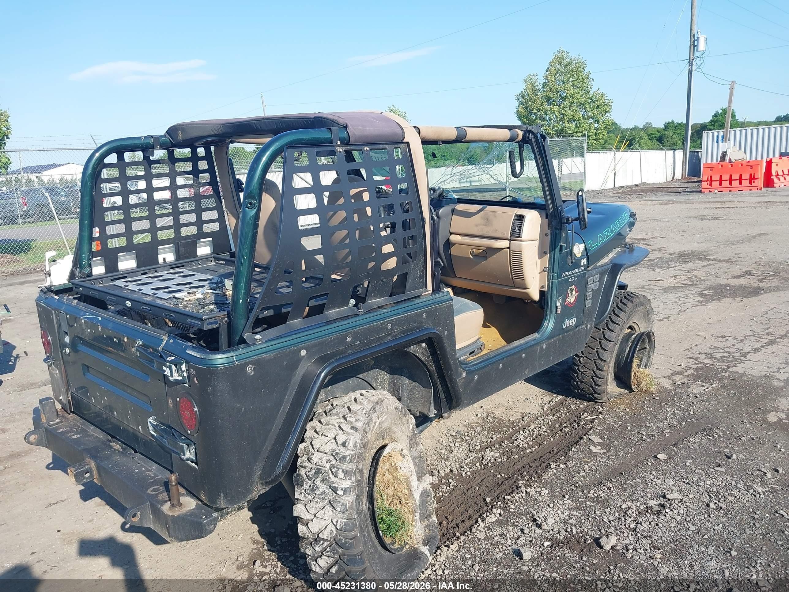 2000 Jeep Wrangler Sahara Green vin: 1J4FA59S2YP790701