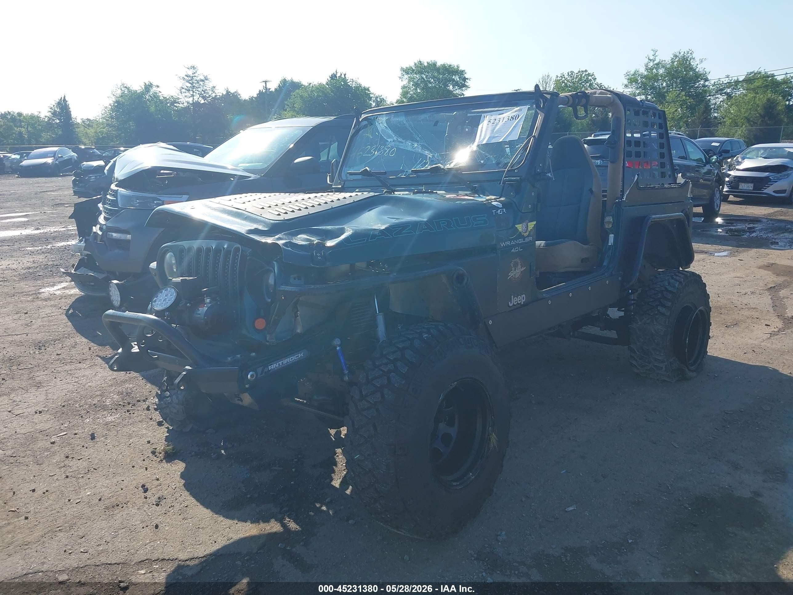 2000 Jeep Wrangler Sahara Green vin: 1J4FA59S2YP790701