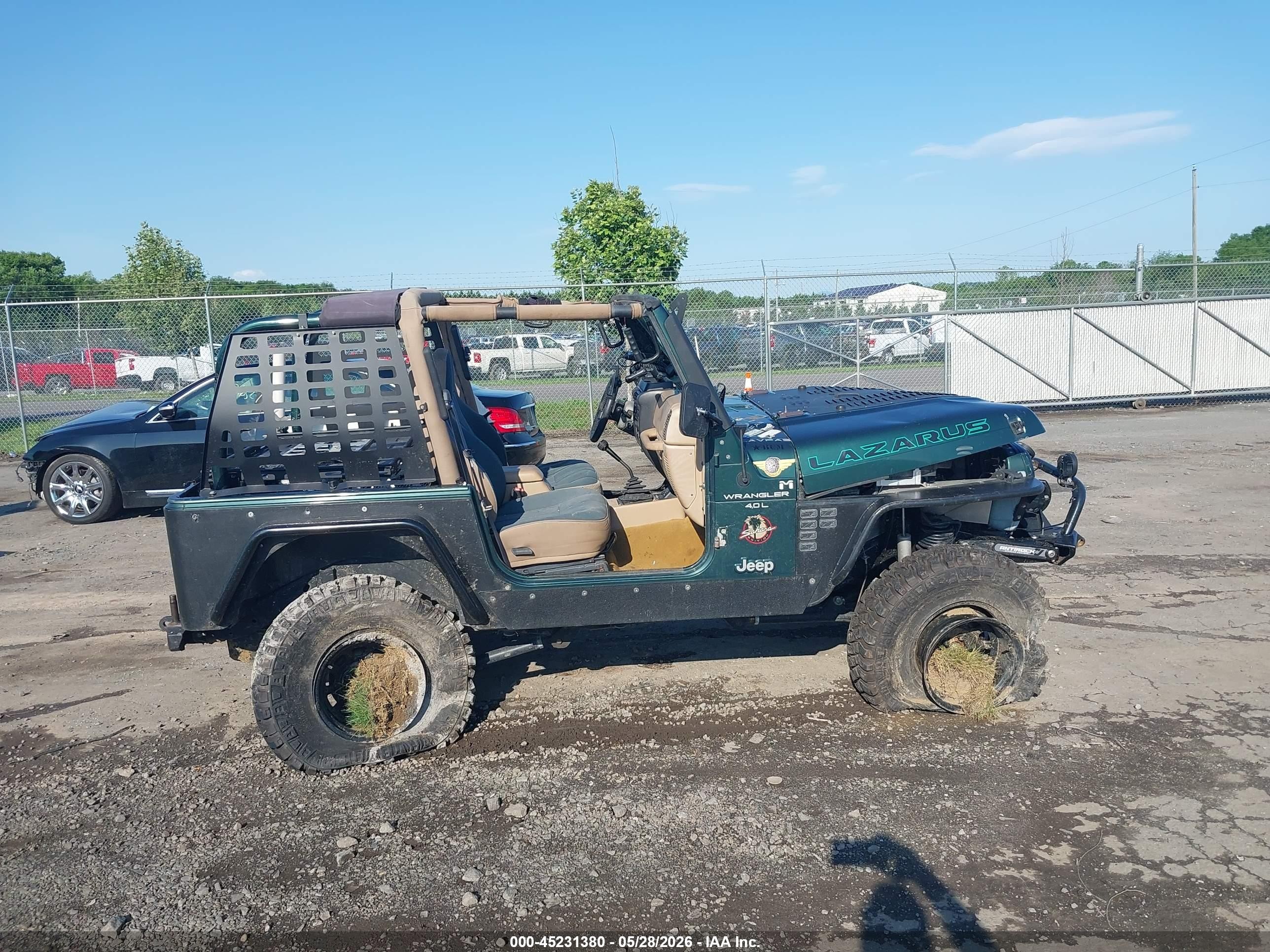 2000 Jeep Wrangler Sahara Green vin: 1J4FA59S2YP790701