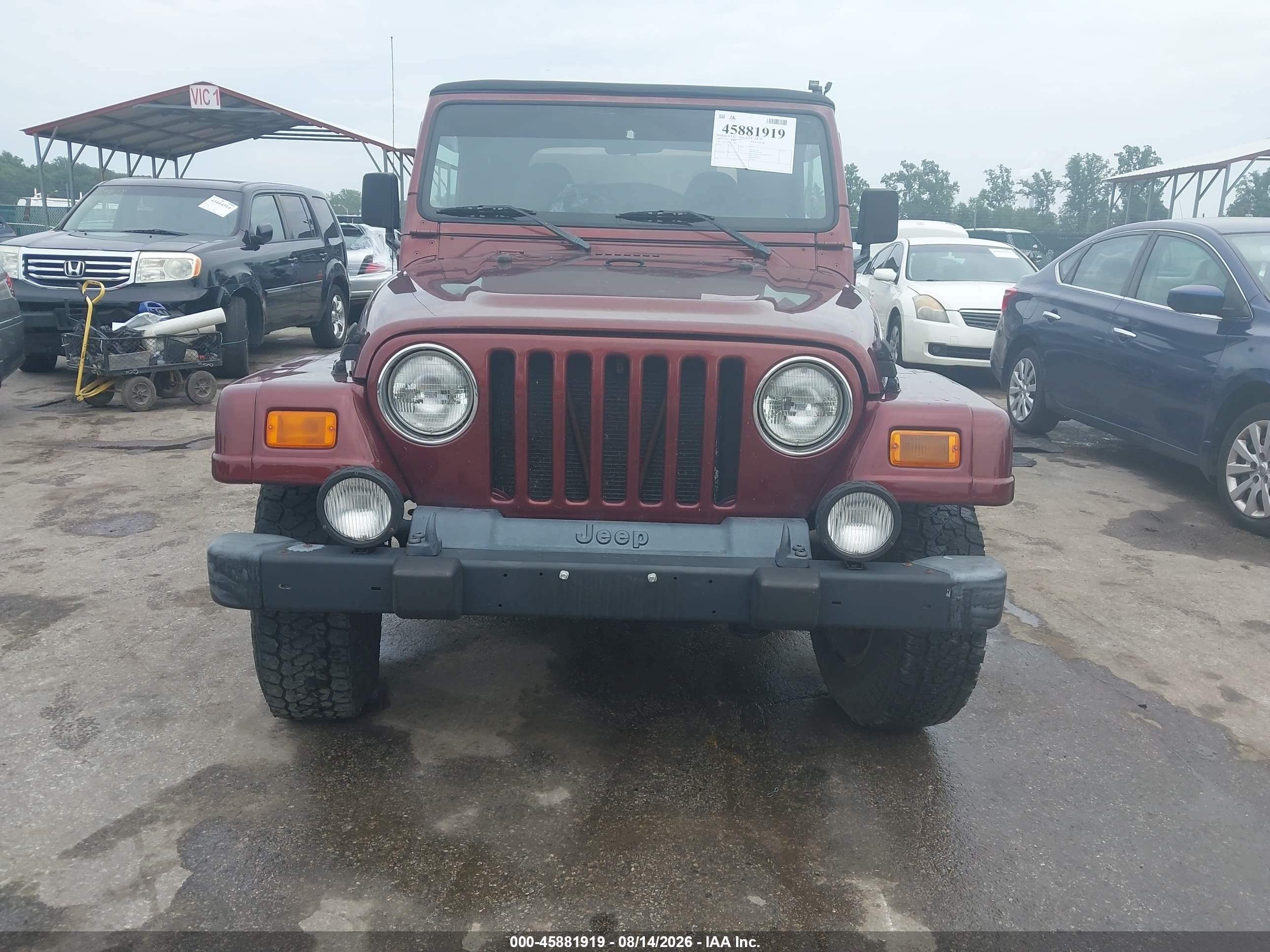 2001 Jeep Wrangler Sahara Бордовый vin: 1J4FA59S31P373982