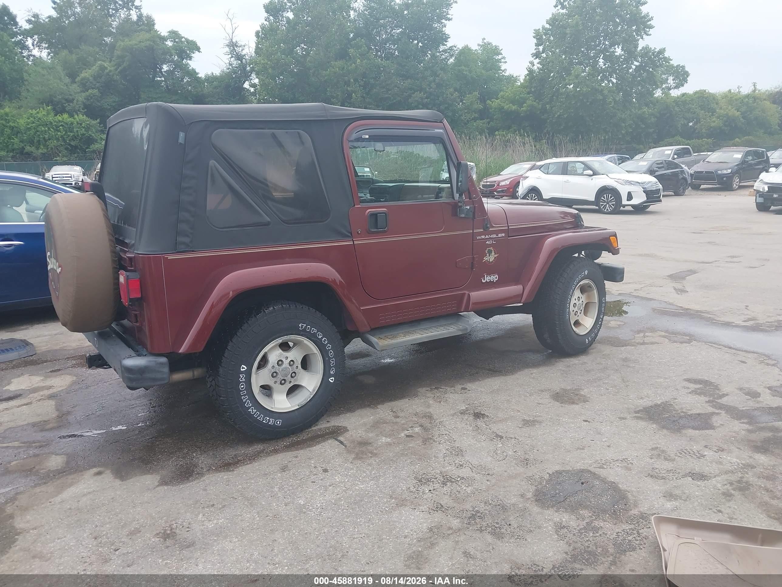 2001 Jeep Wrangler Sahara Бордовый vin: 1J4FA59S31P373982