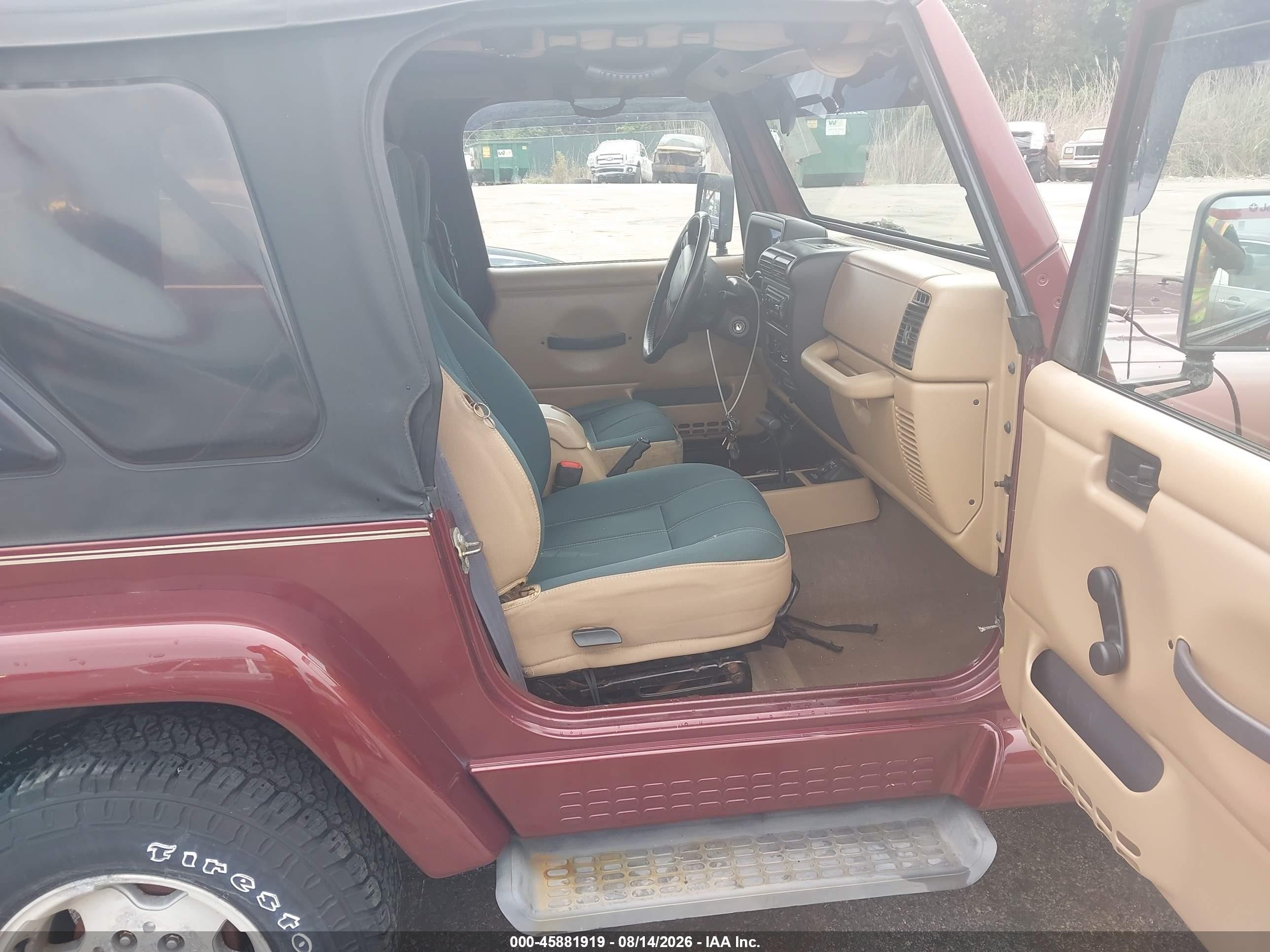 2001 Jeep Wrangler Sahara Бордовый vin: 1J4FA59S31P373982