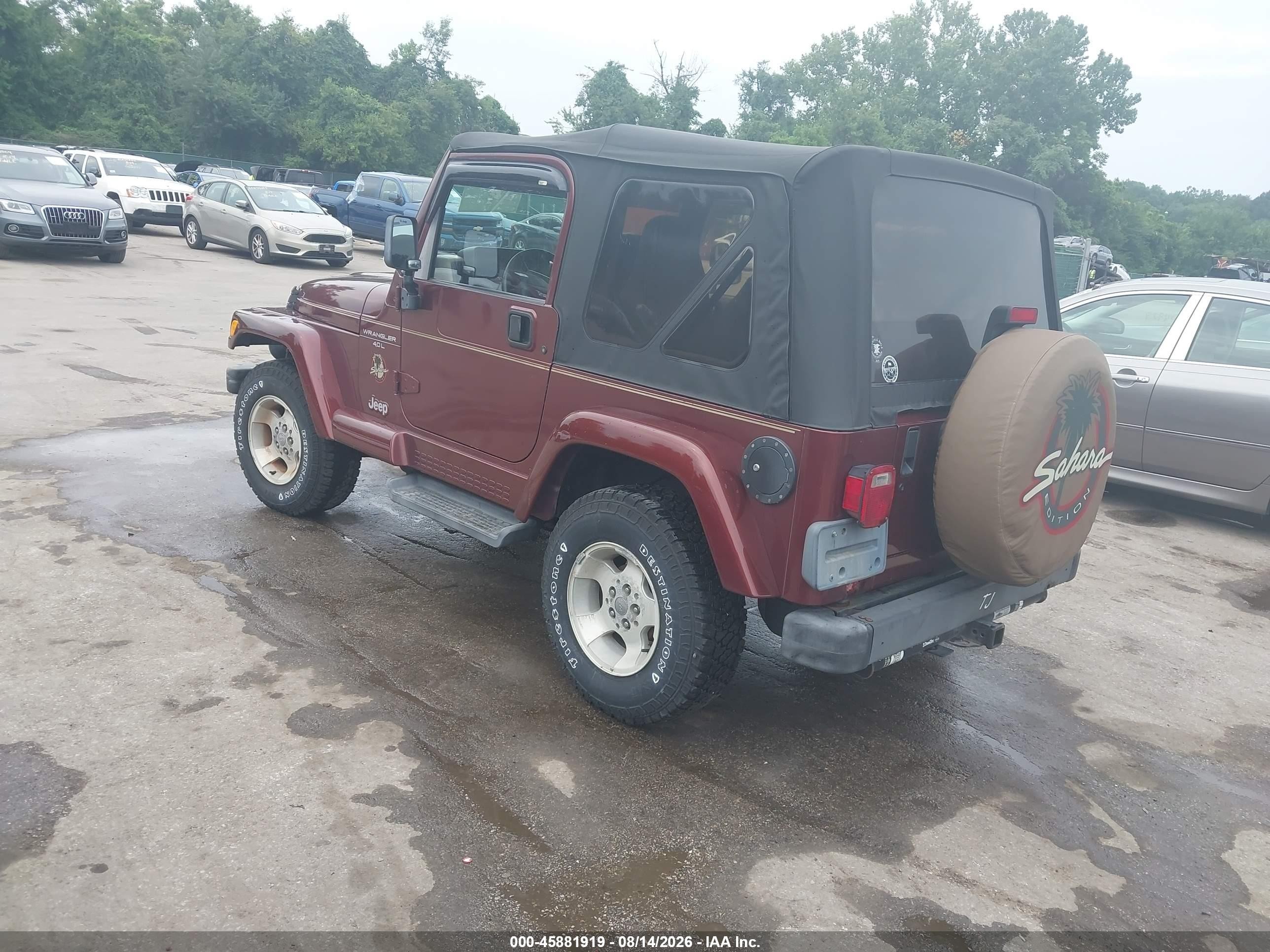 2001 Jeep Wrangler Sahara Бордовый vin: 1J4FA59S31P373982