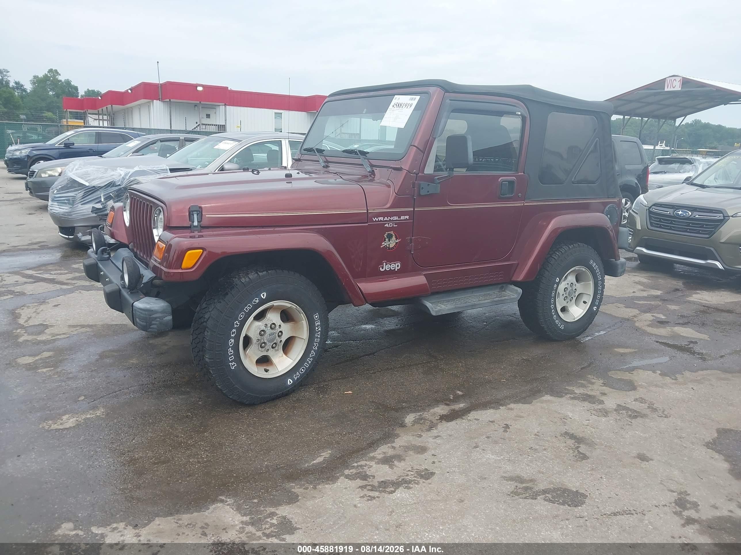 2001 Jeep Wrangler Sahara Бордовый vin: 1J4FA59S31P373982